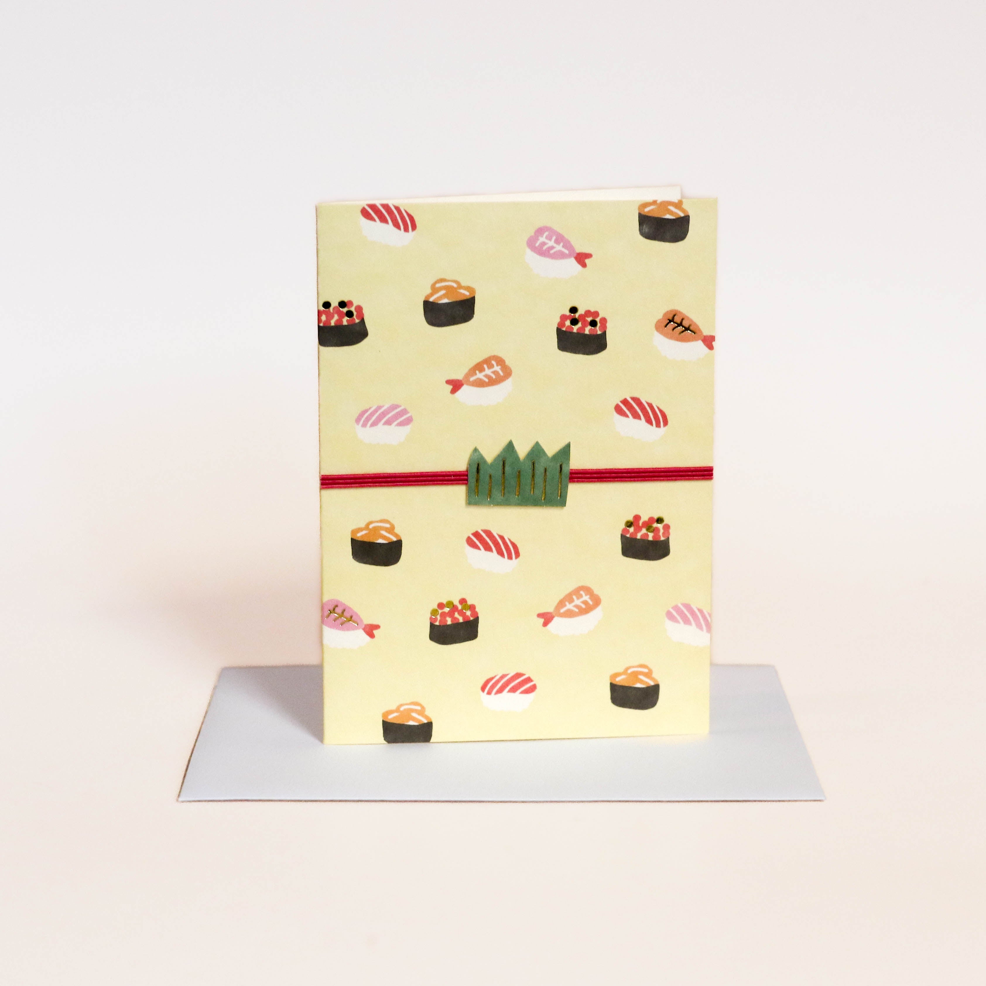 Japanese card with sushi