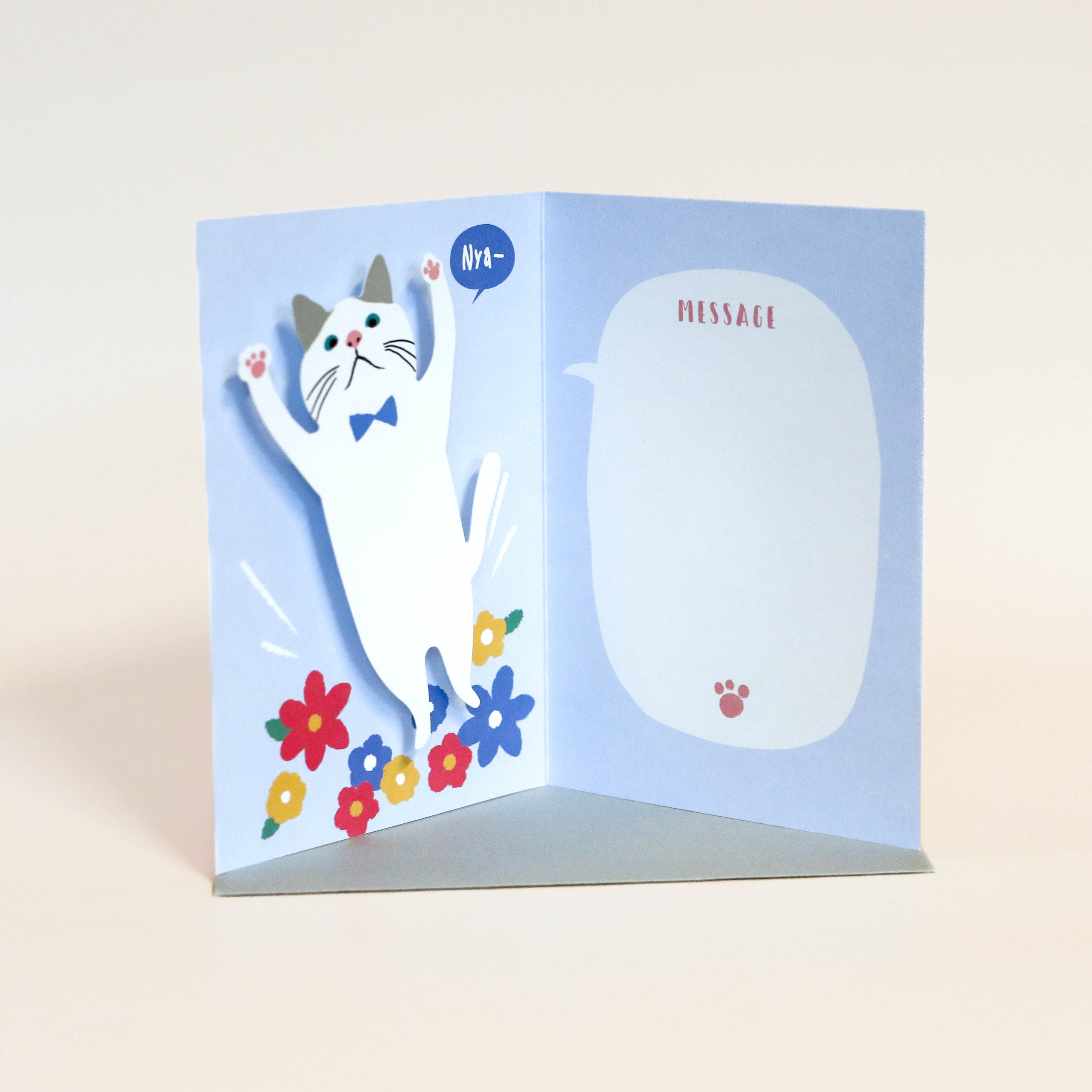 Pop-up card with cat "for you"