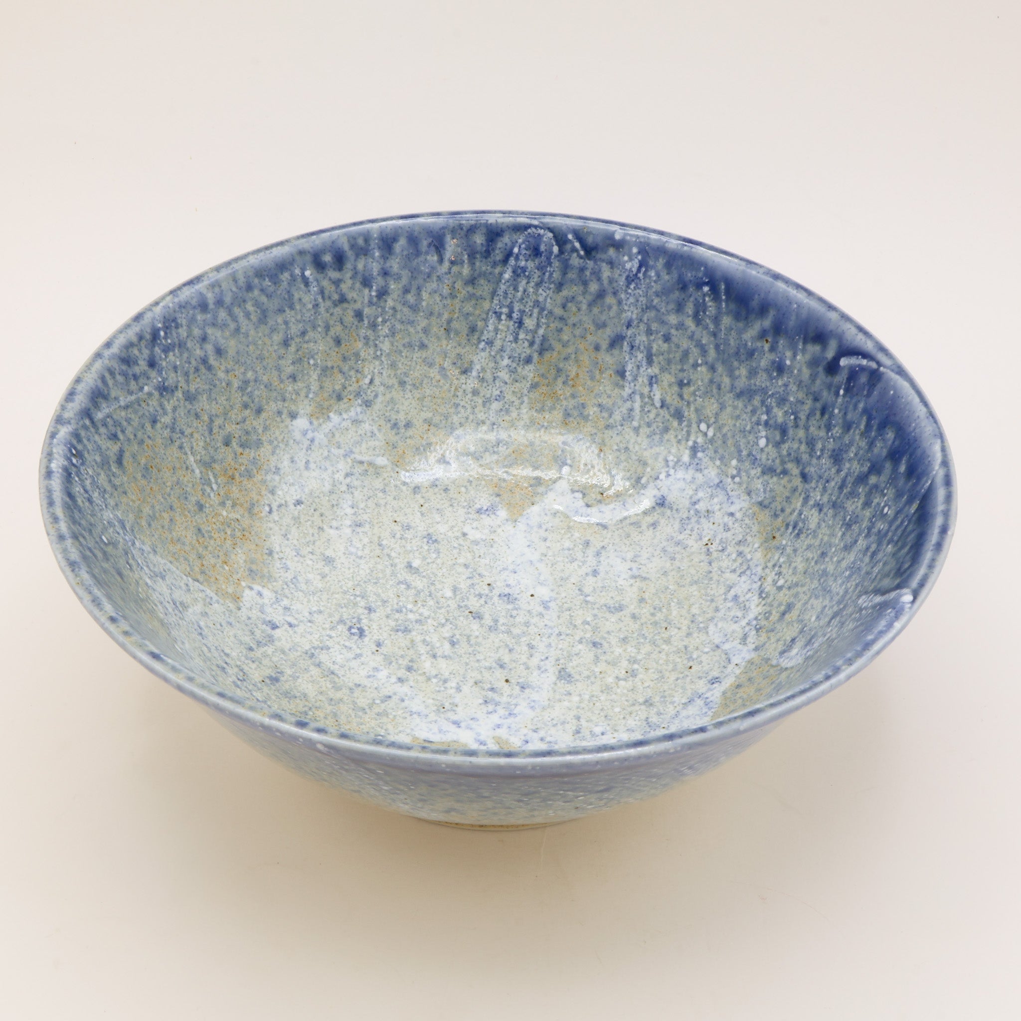 Ramenskål med blå og beige glasur