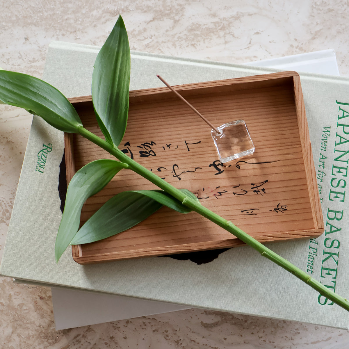 Clear glass incense holder
