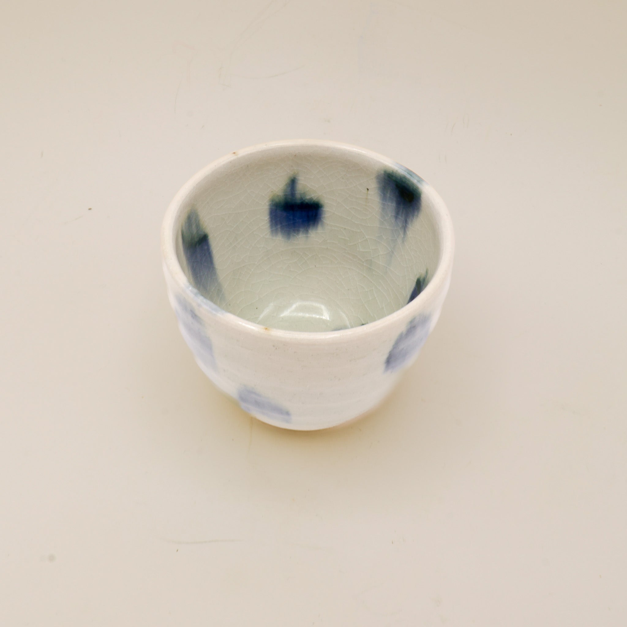 Japanese cup with blue spots