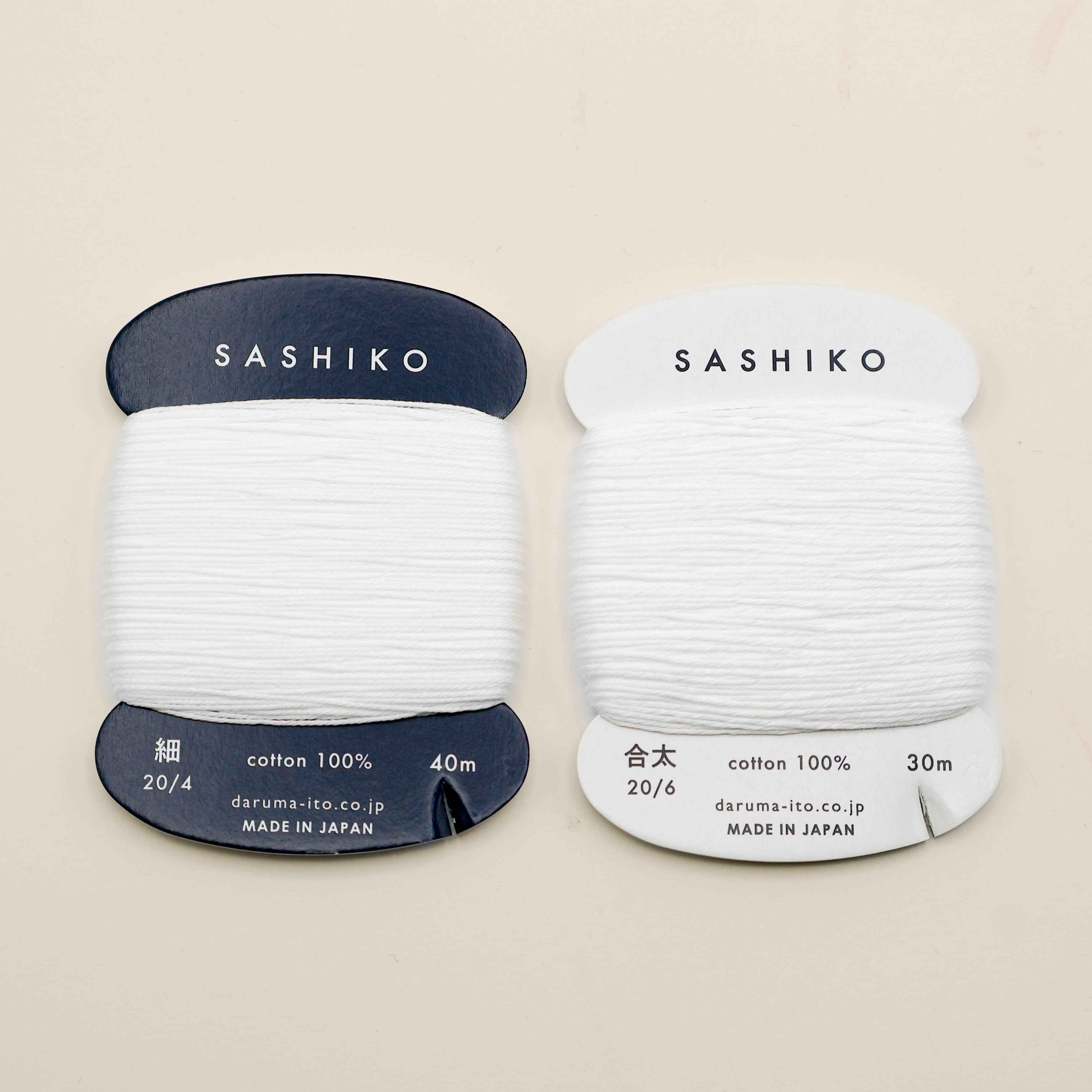 Sashiko tråd fra Daruma - Hvid / 201