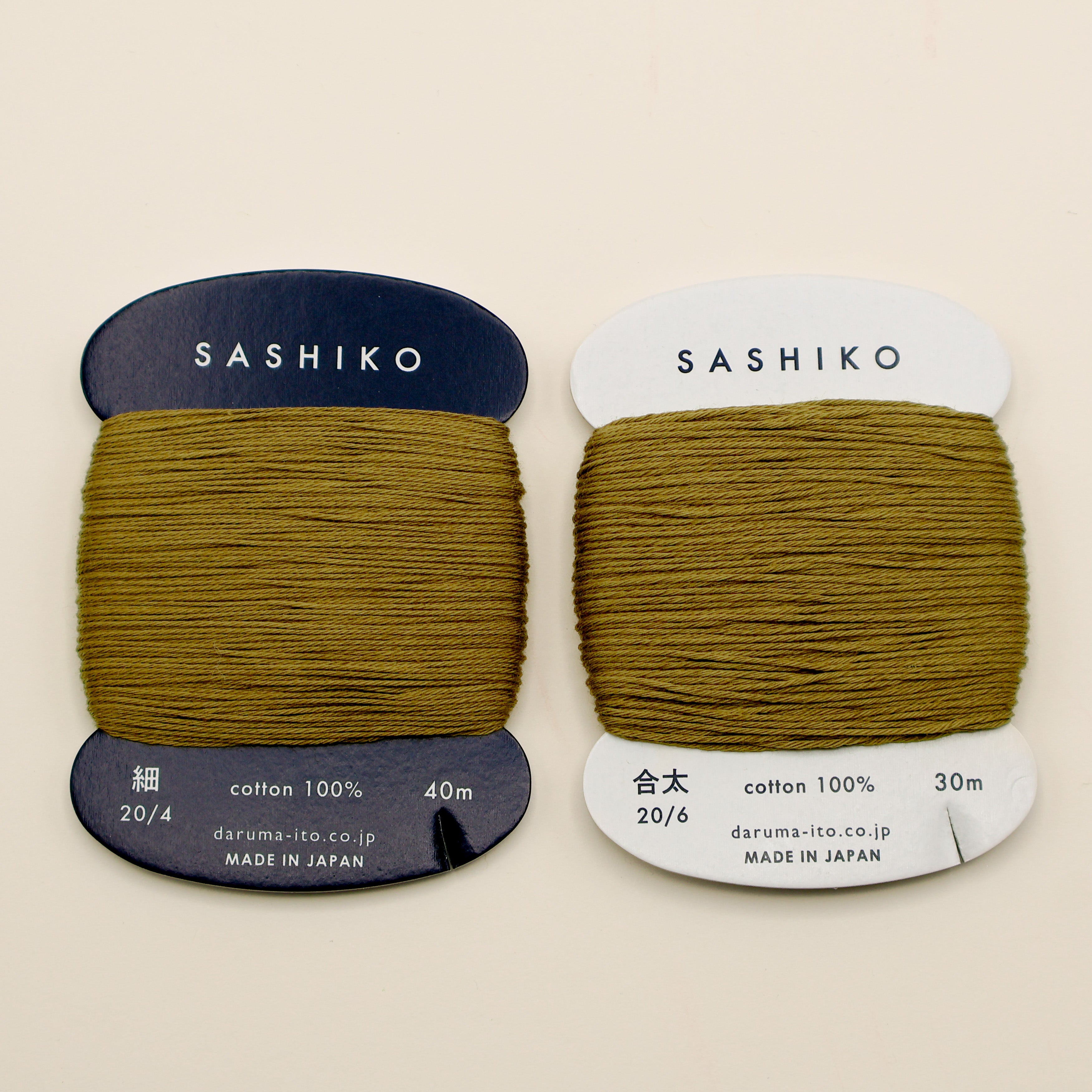 Sashiko tråd fra Daruma - Oliven grøn / 228