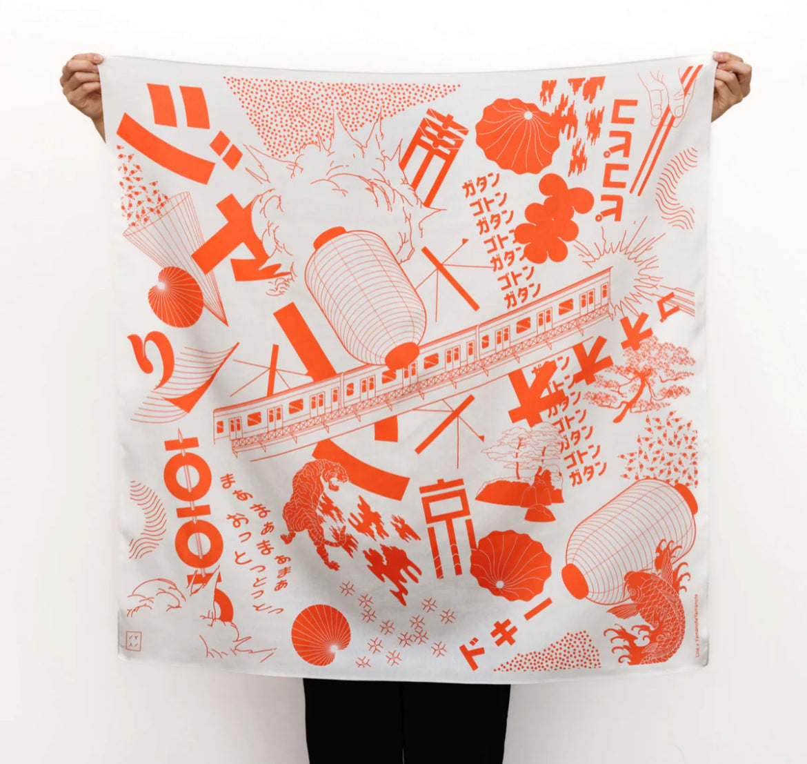 Japansk vægtæppe: Furoshiki med japanske motiver