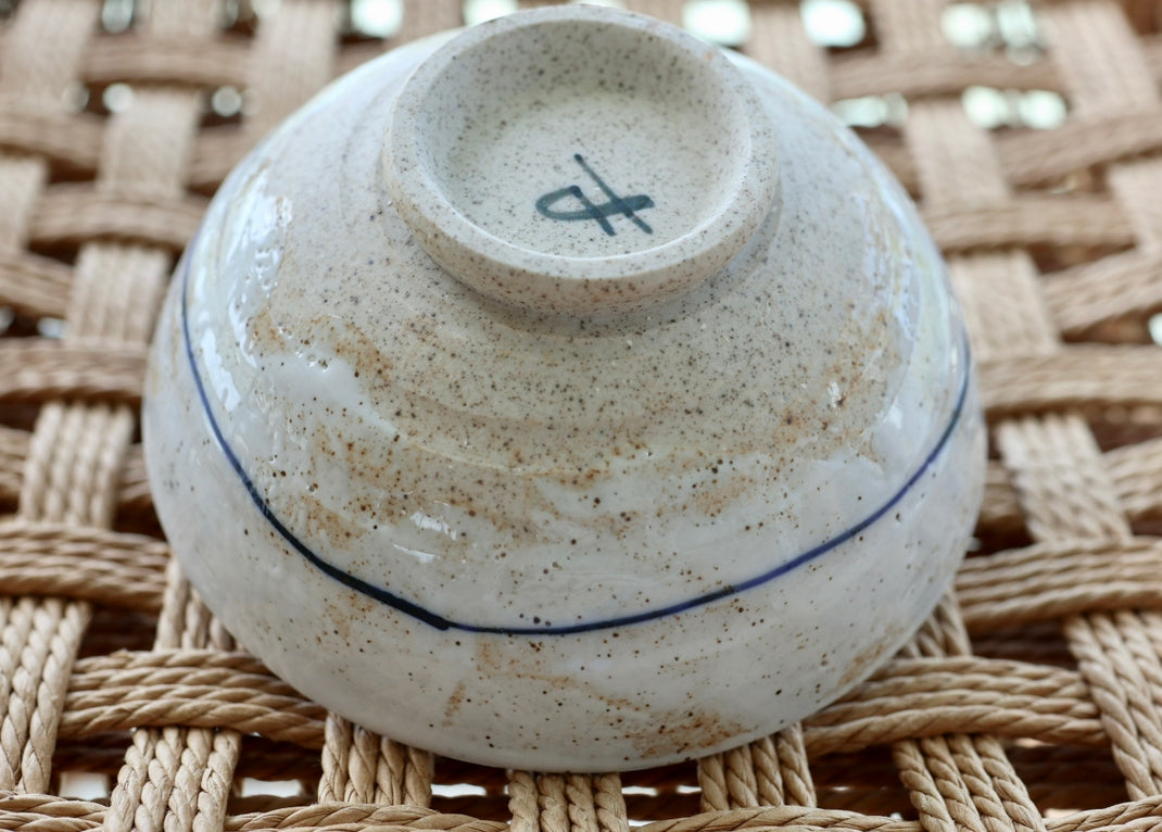 Japanese bowl with blue stripe