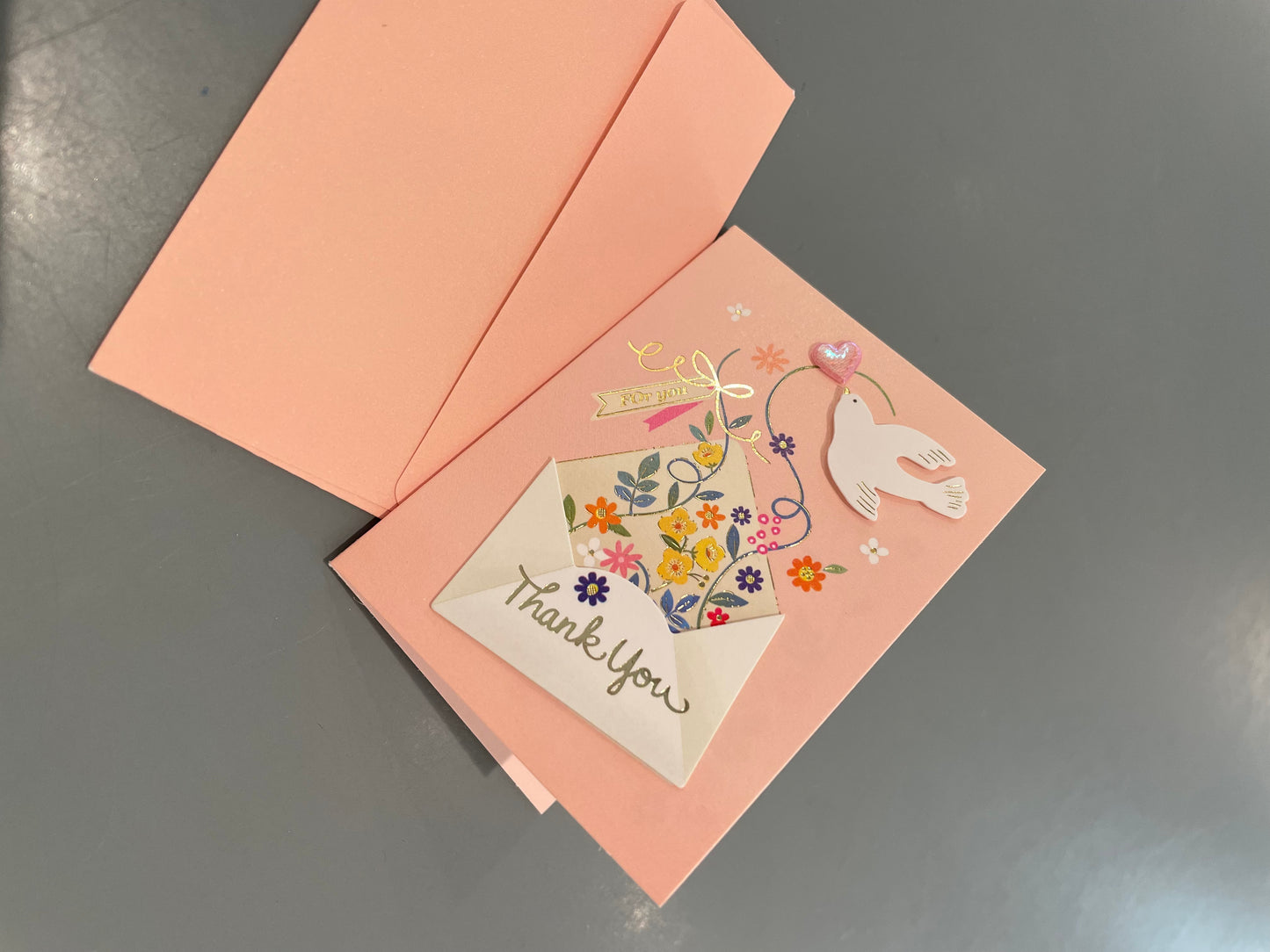 Japansk takkekort - kuvert fyldt med blomster