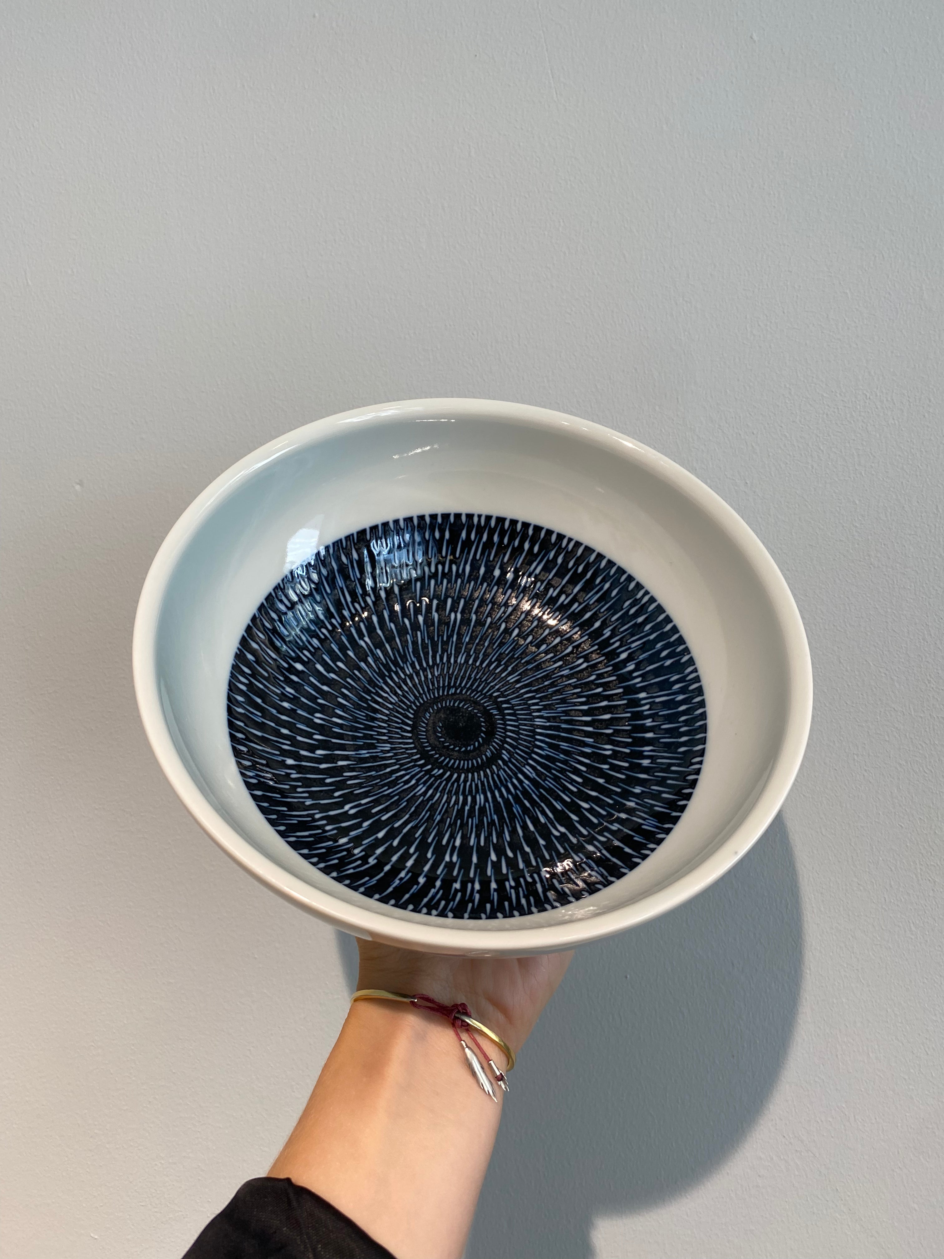 Large bowl with dark blue pattern