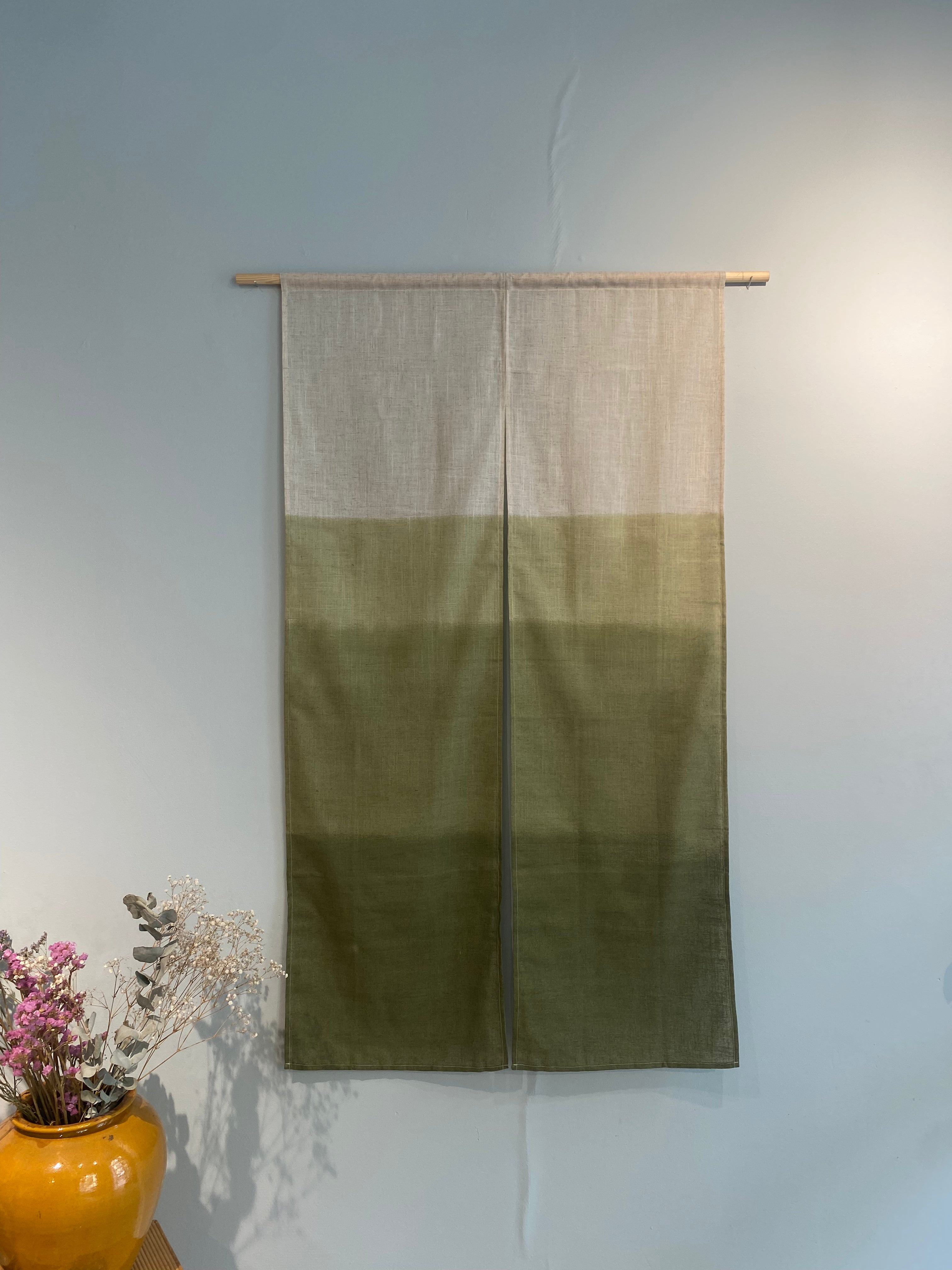 Japanese tapestry with green stripes