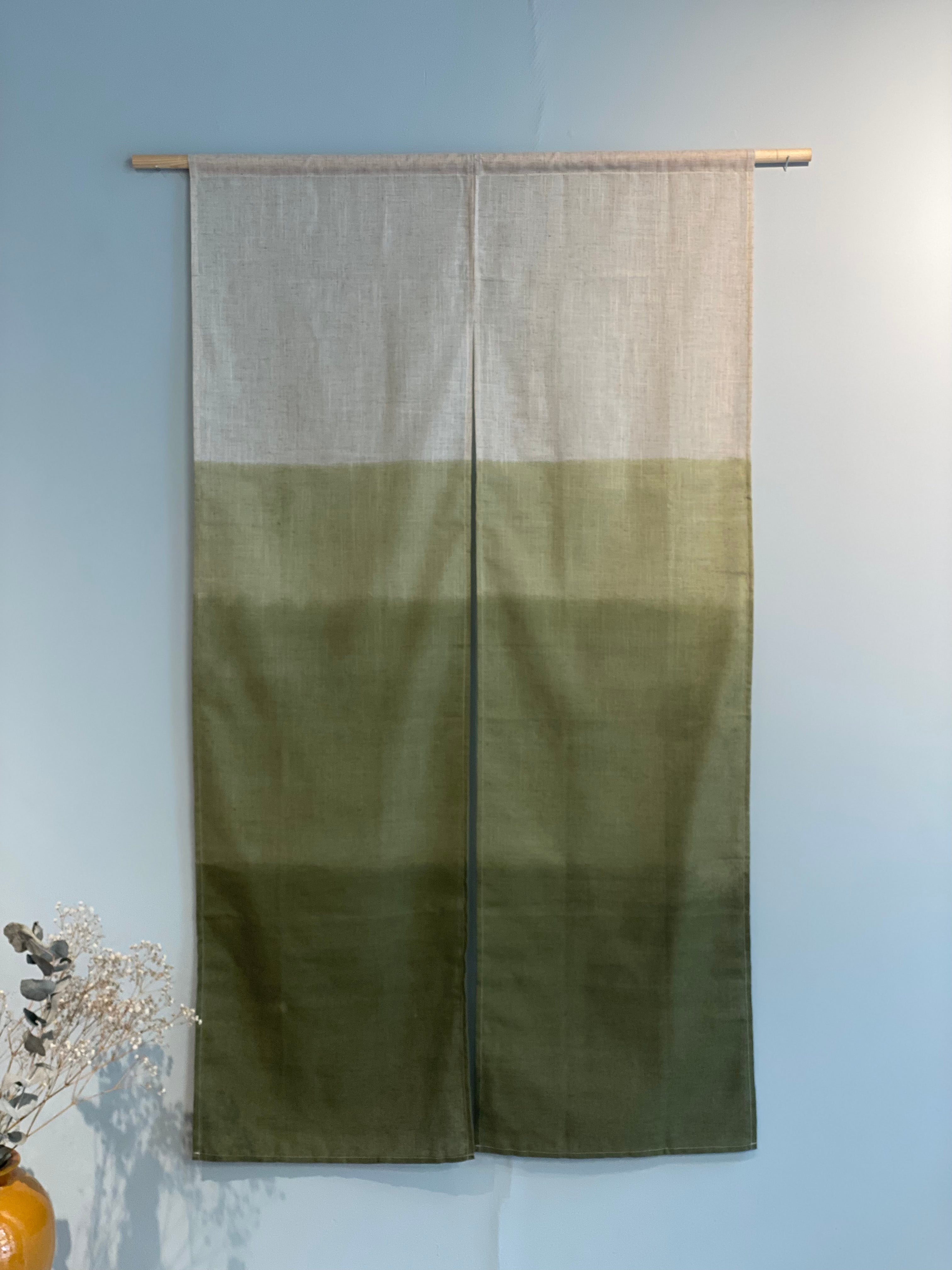 Japanese tapestry with green stripes
