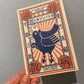 Postkort med japansk ‘safety monster’ og citater