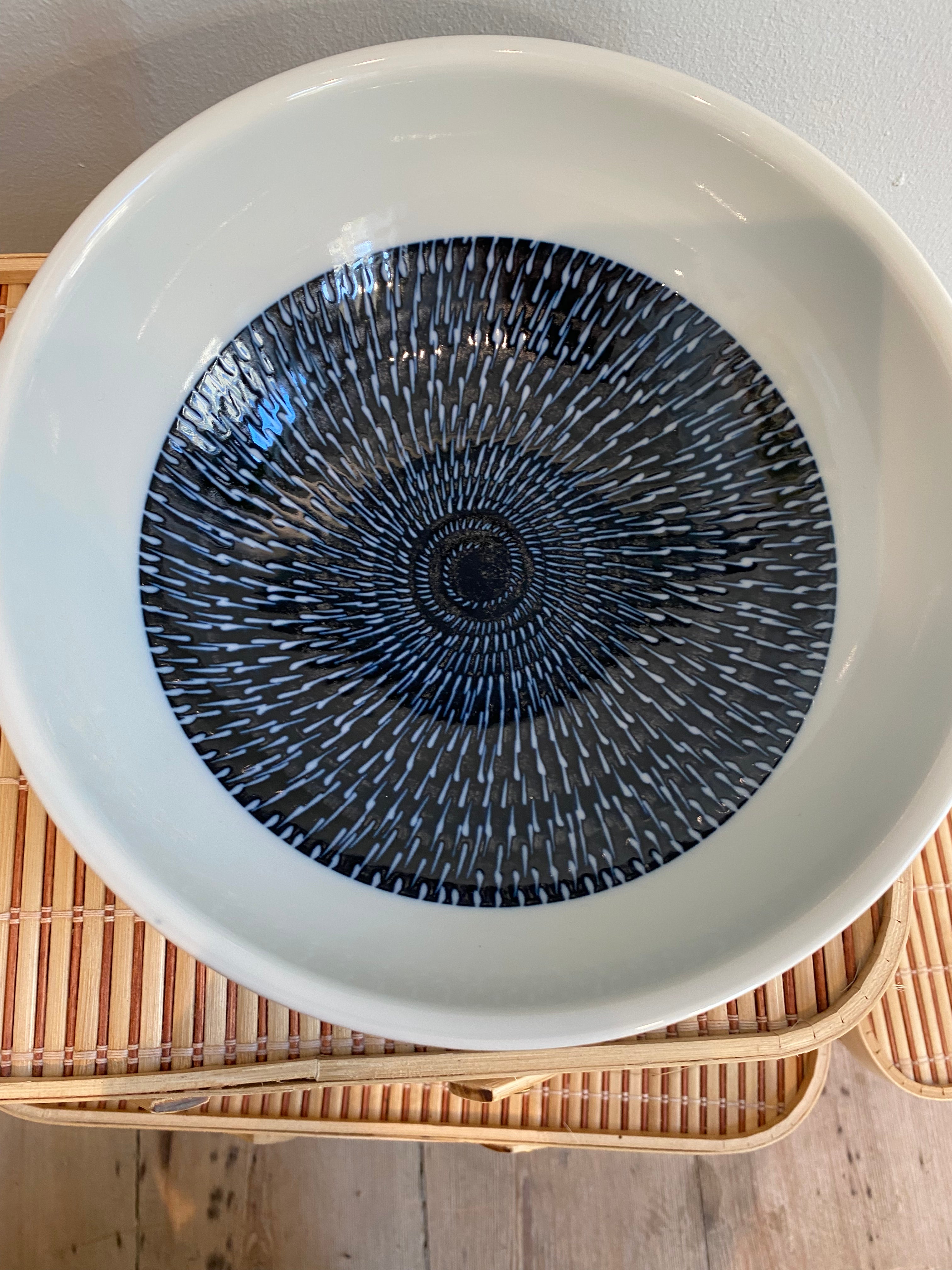 Large bowl with dark blue pattern