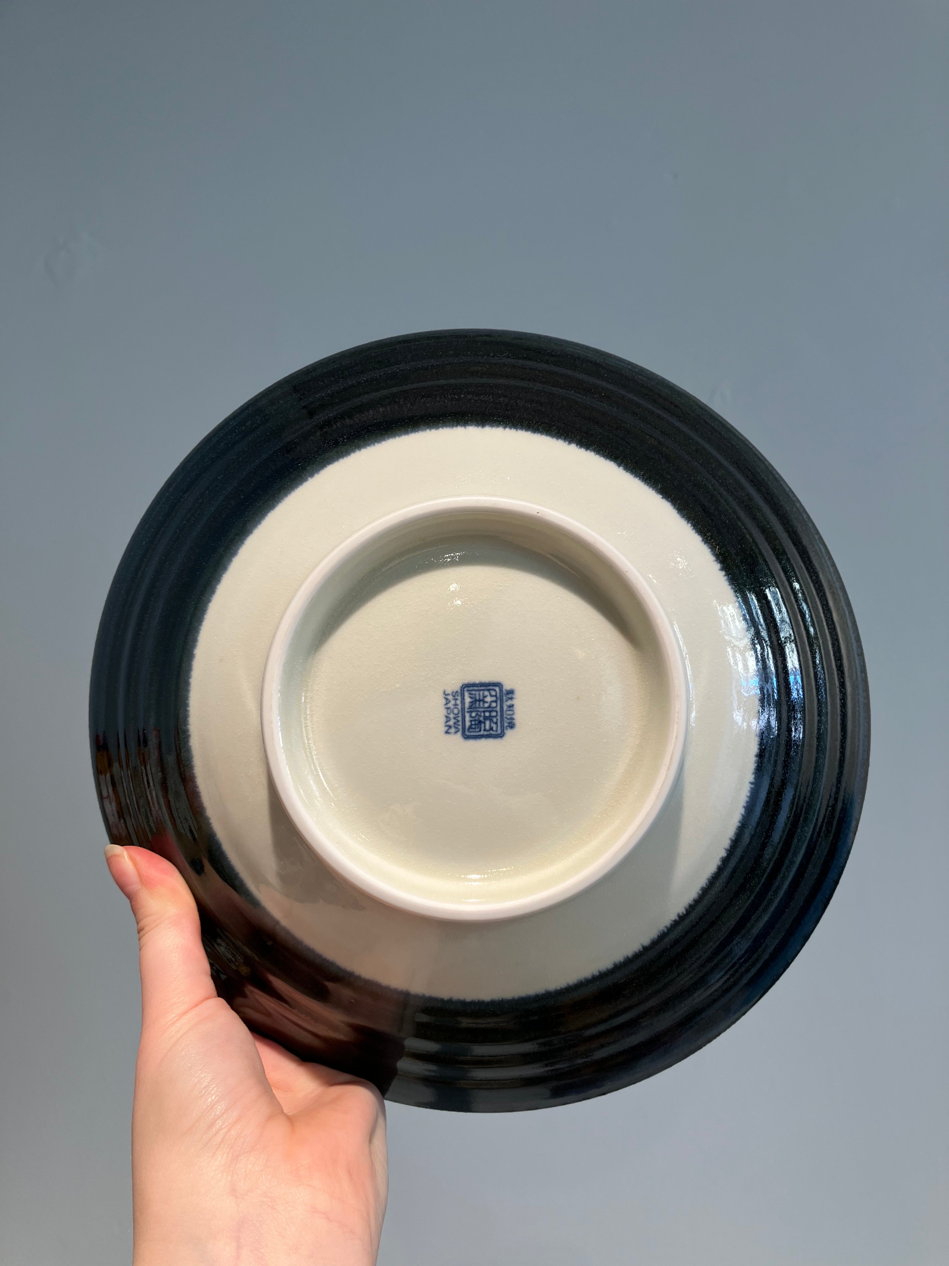 Dish/bowl with blue waves