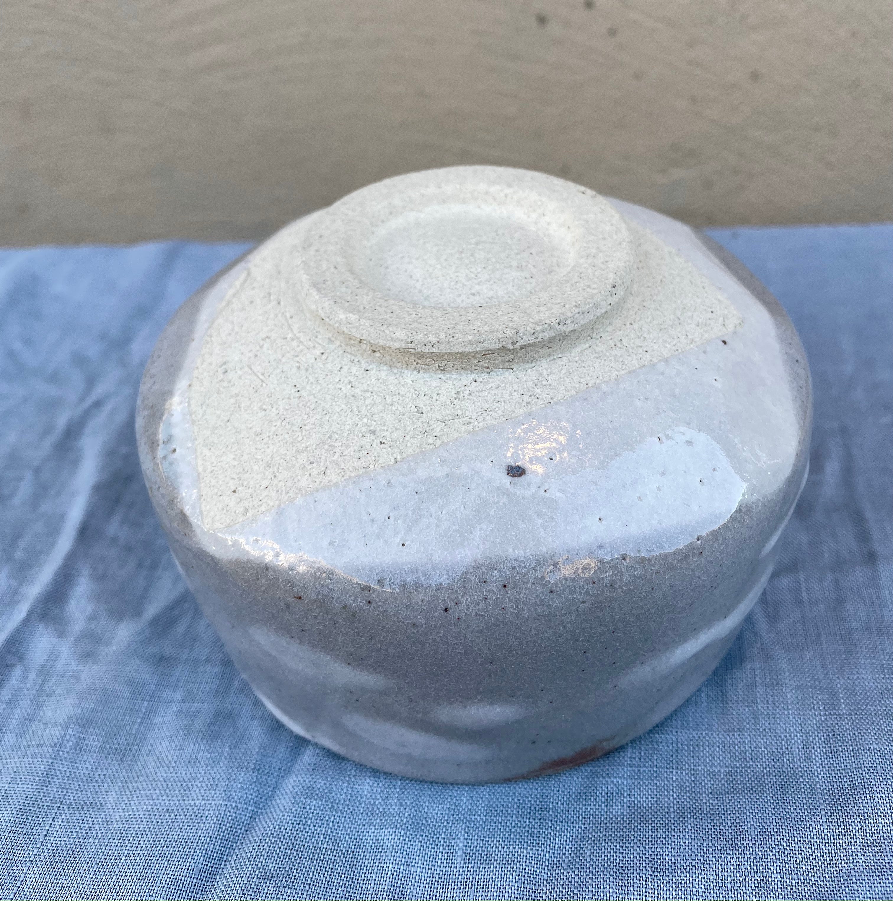 Handmade light gray matcha cup