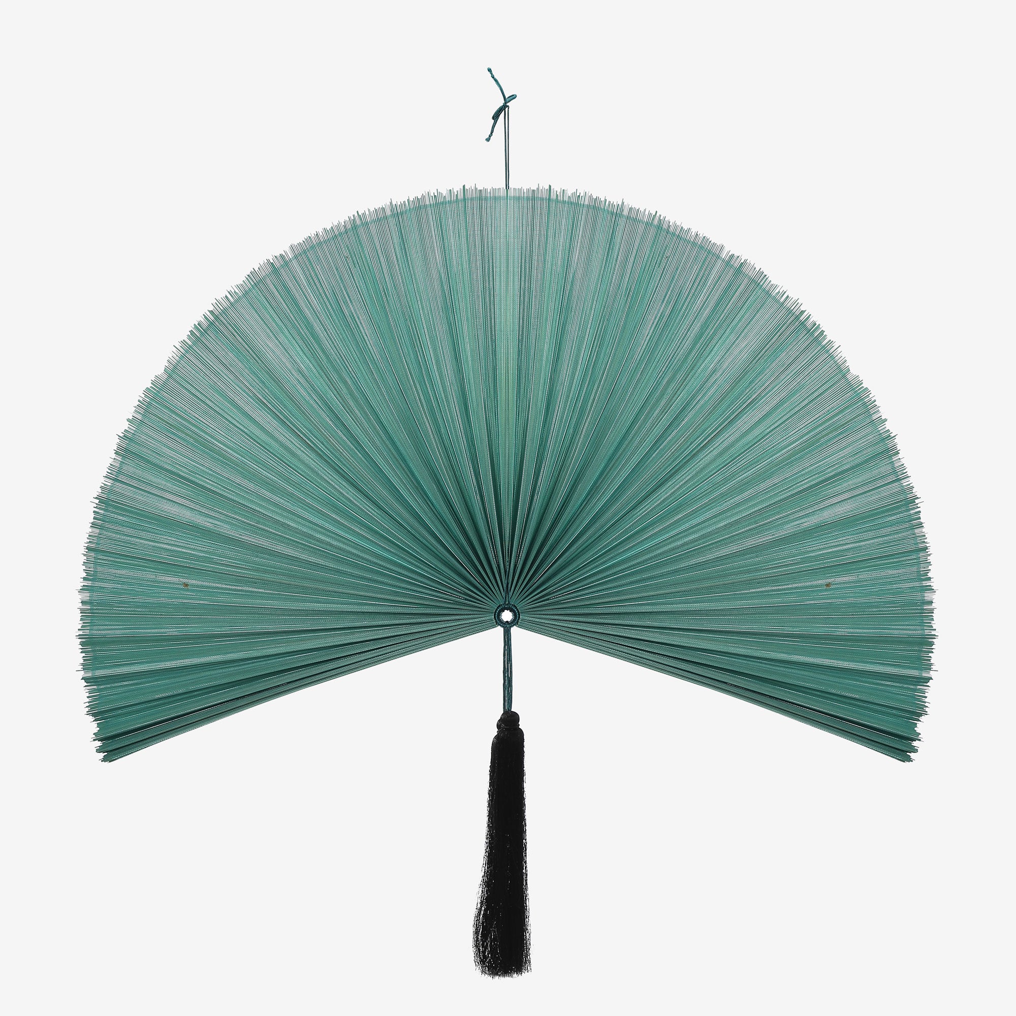 Handmade fan turquoise green