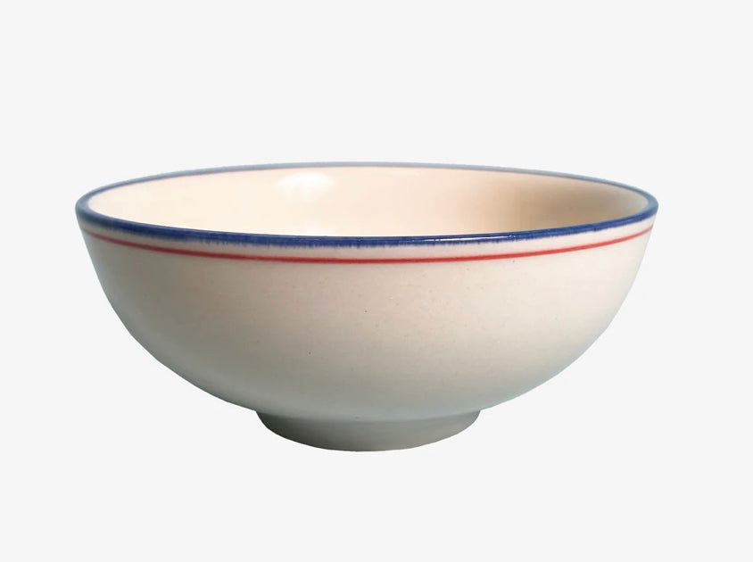Bowl with blue and red stripes
