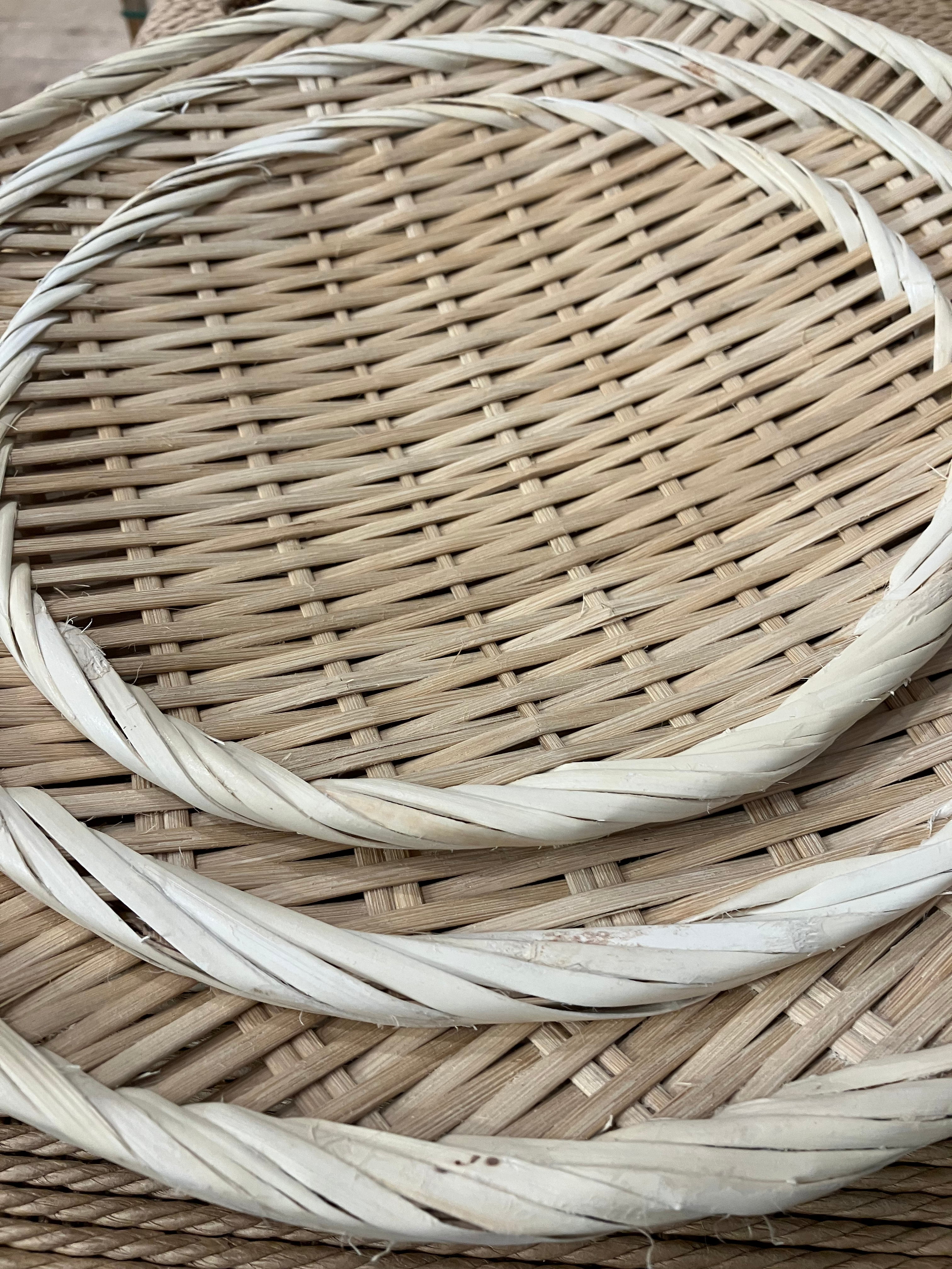 Small woven bamboo tray