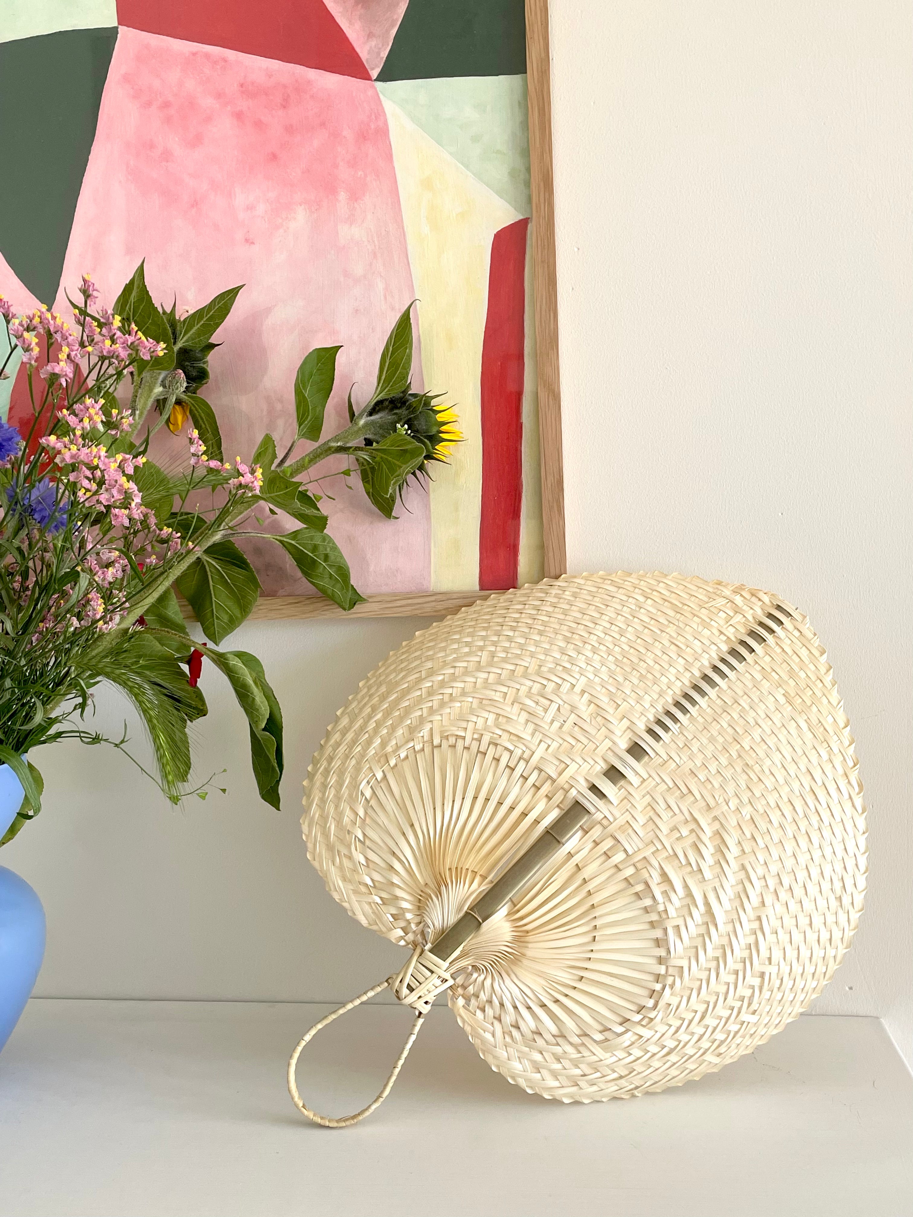 Hand-woven bamboo fan