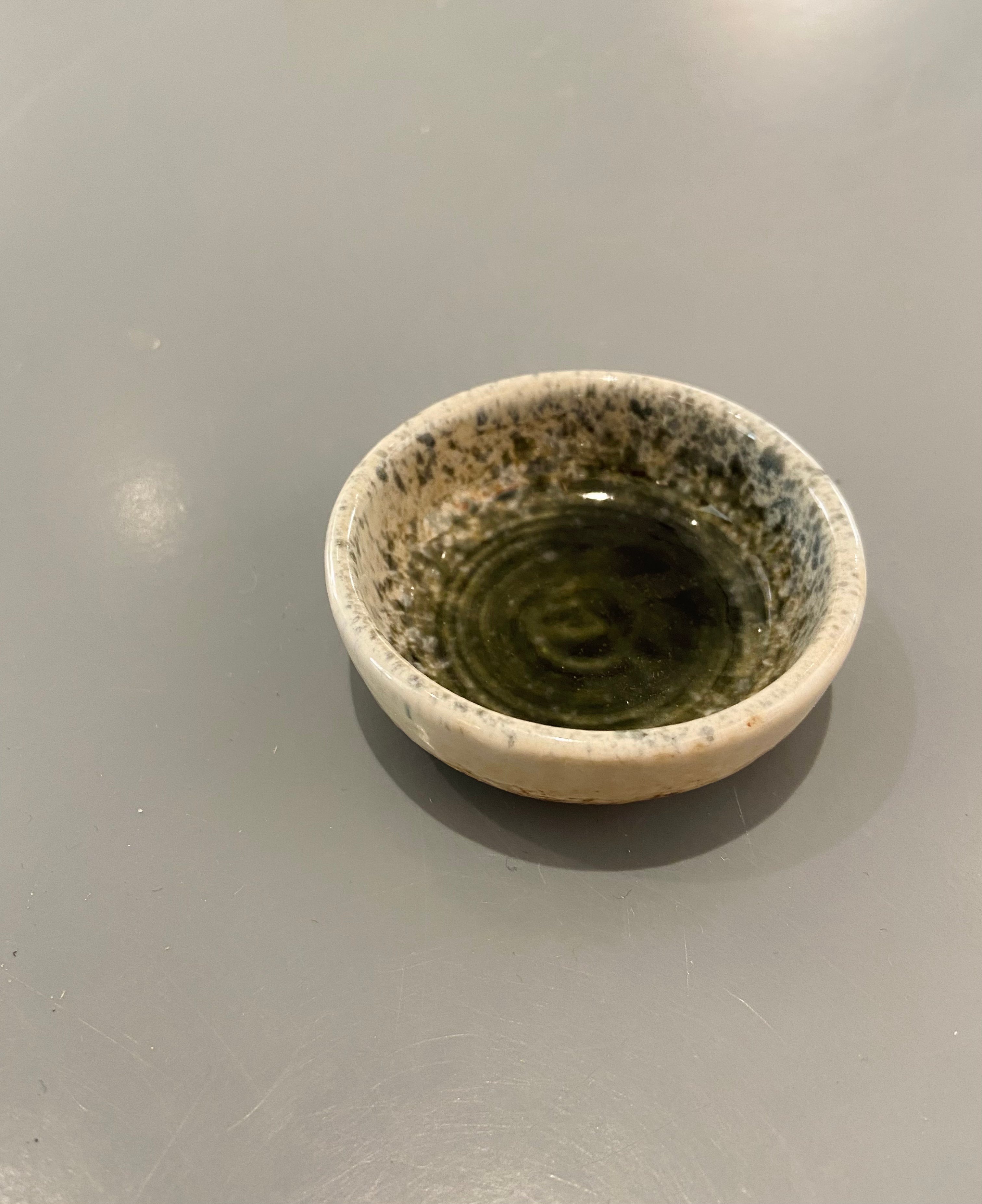 Soy bowl with greenish glaze