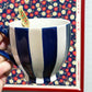 Japansk kop med mørkeblå striber