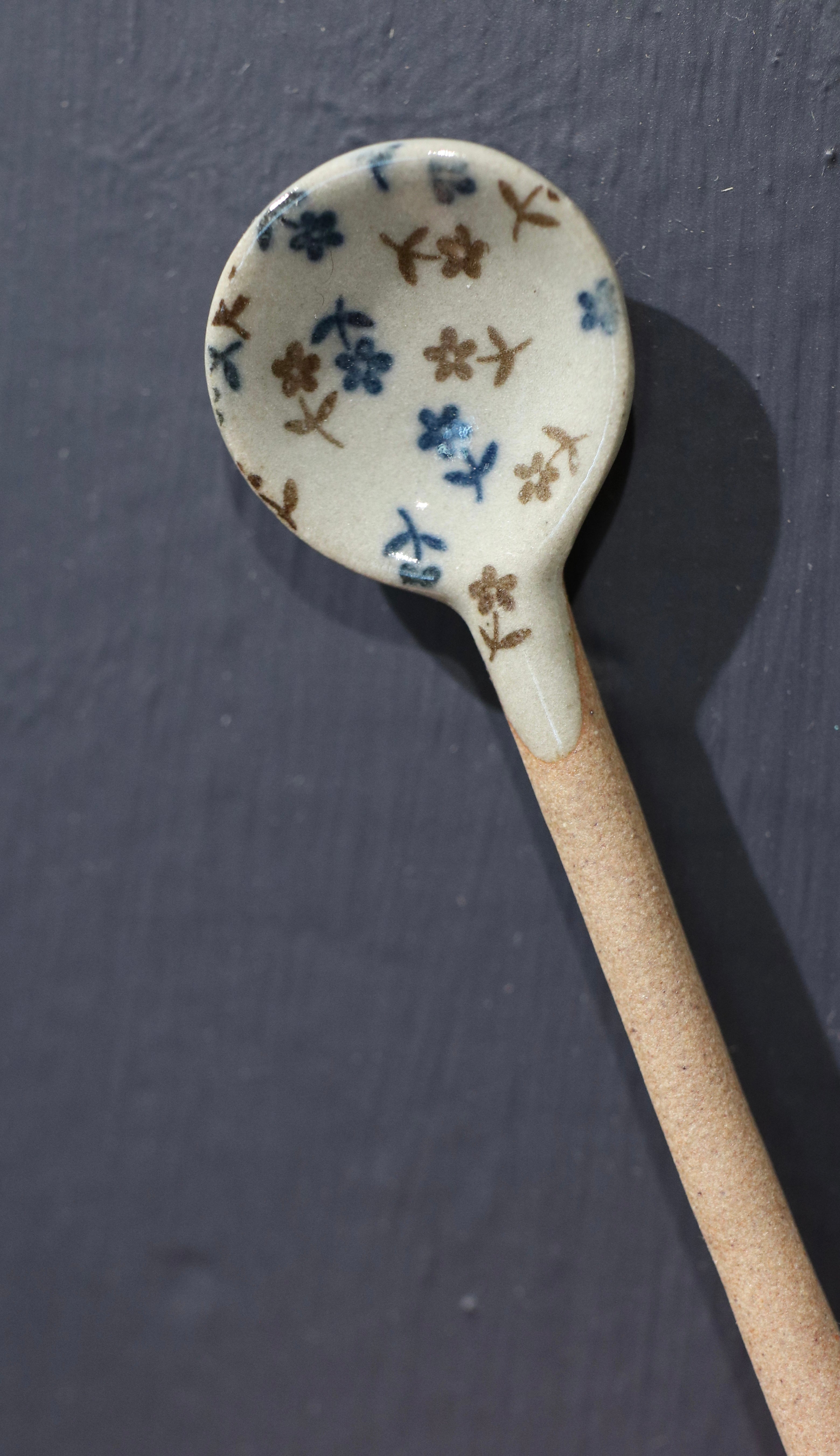 Ceramic spoon with small flowers
