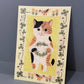 Japansk kort med plettet kat, gul