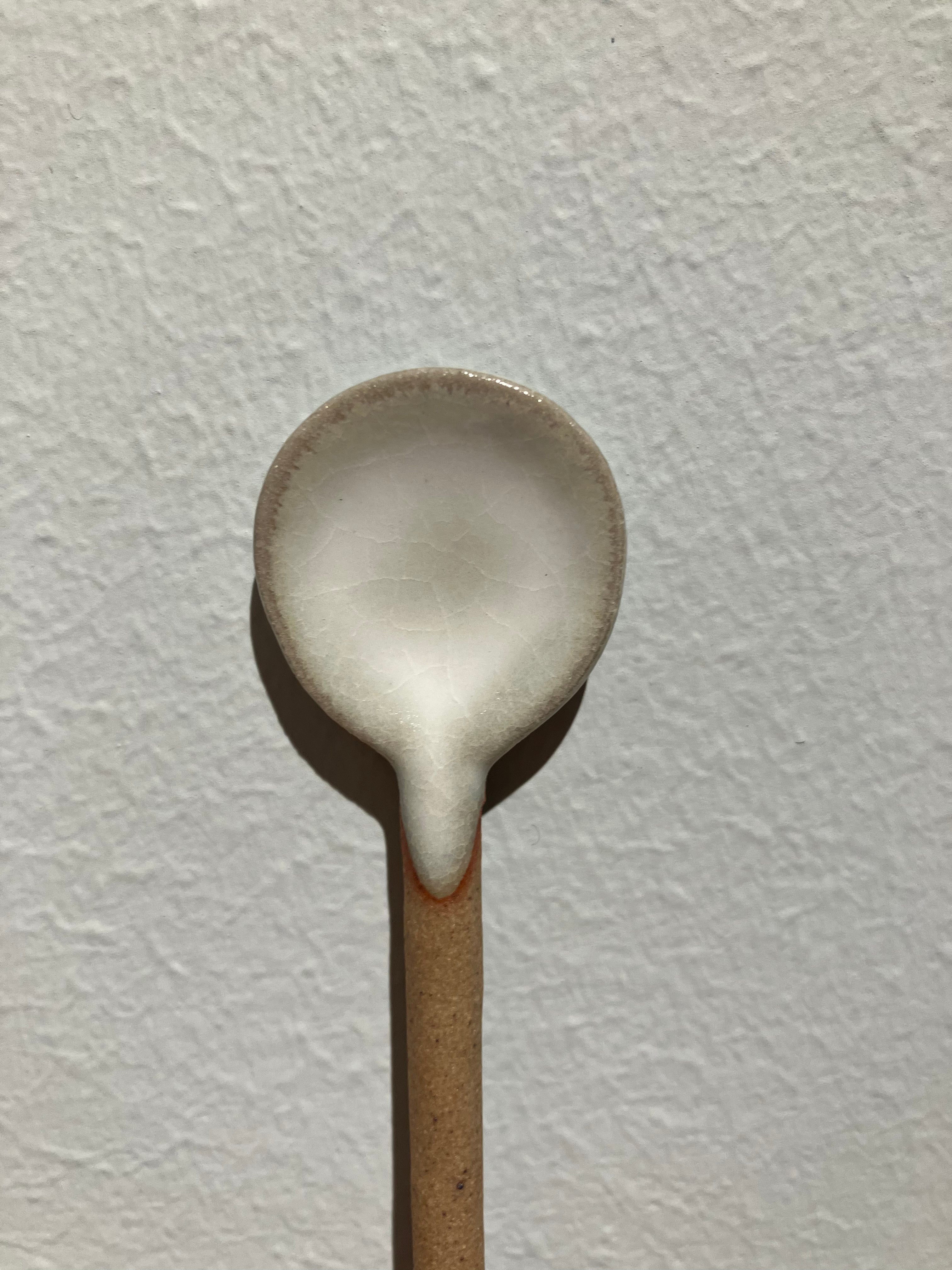 Ceramic spoon with white glaze