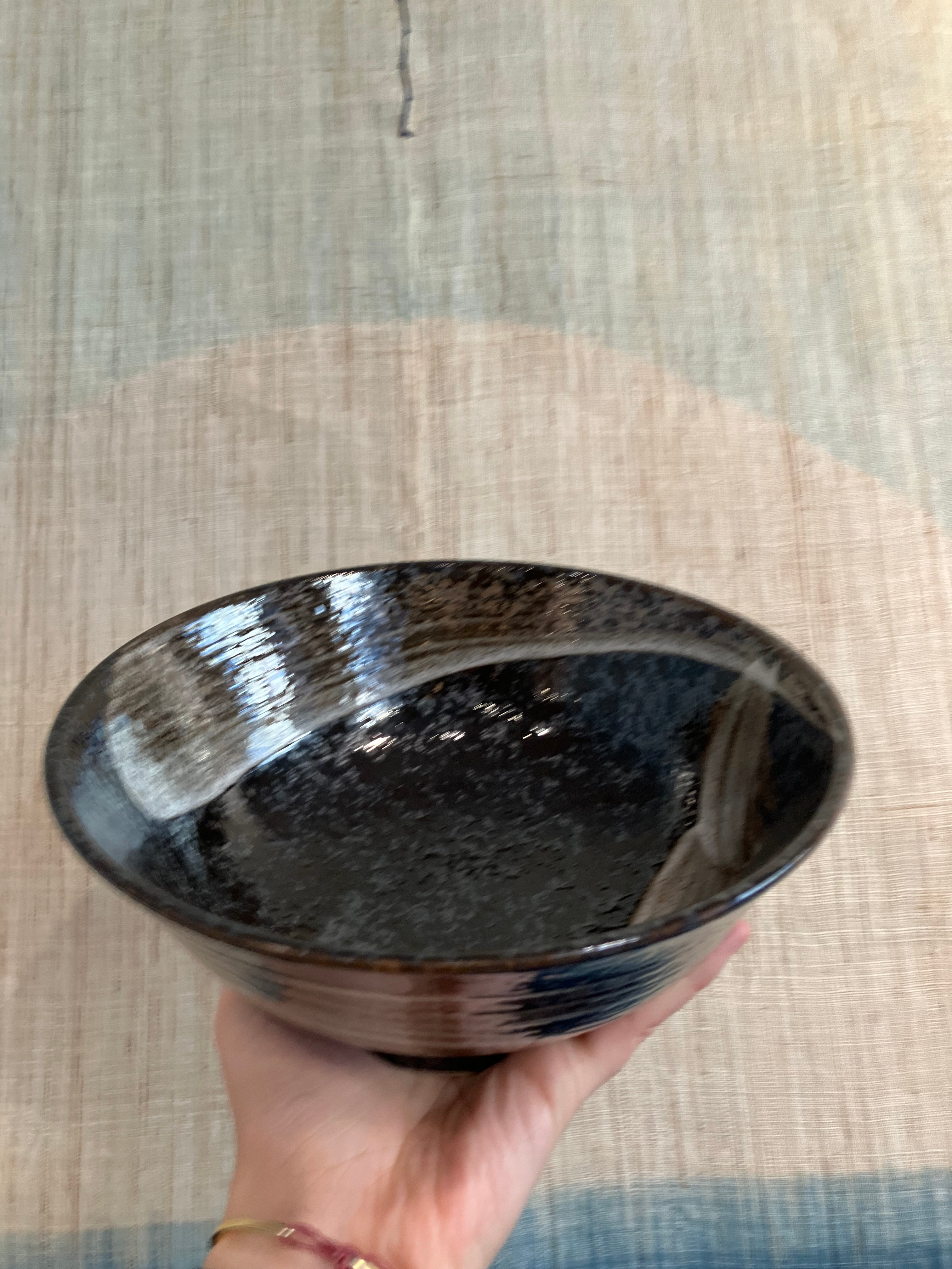 Ramen bowl in dark shades of glaze