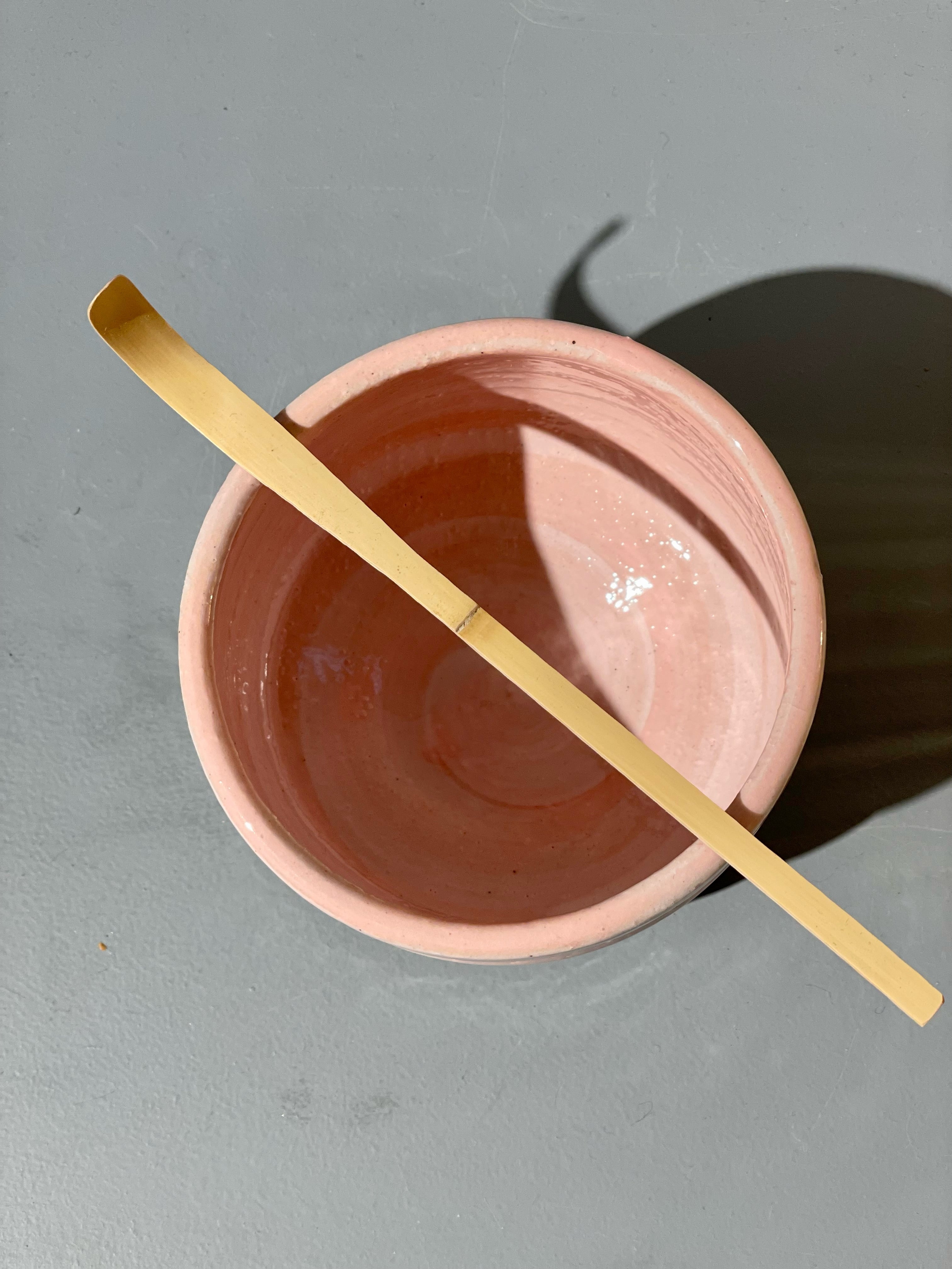 Pink matcha cup