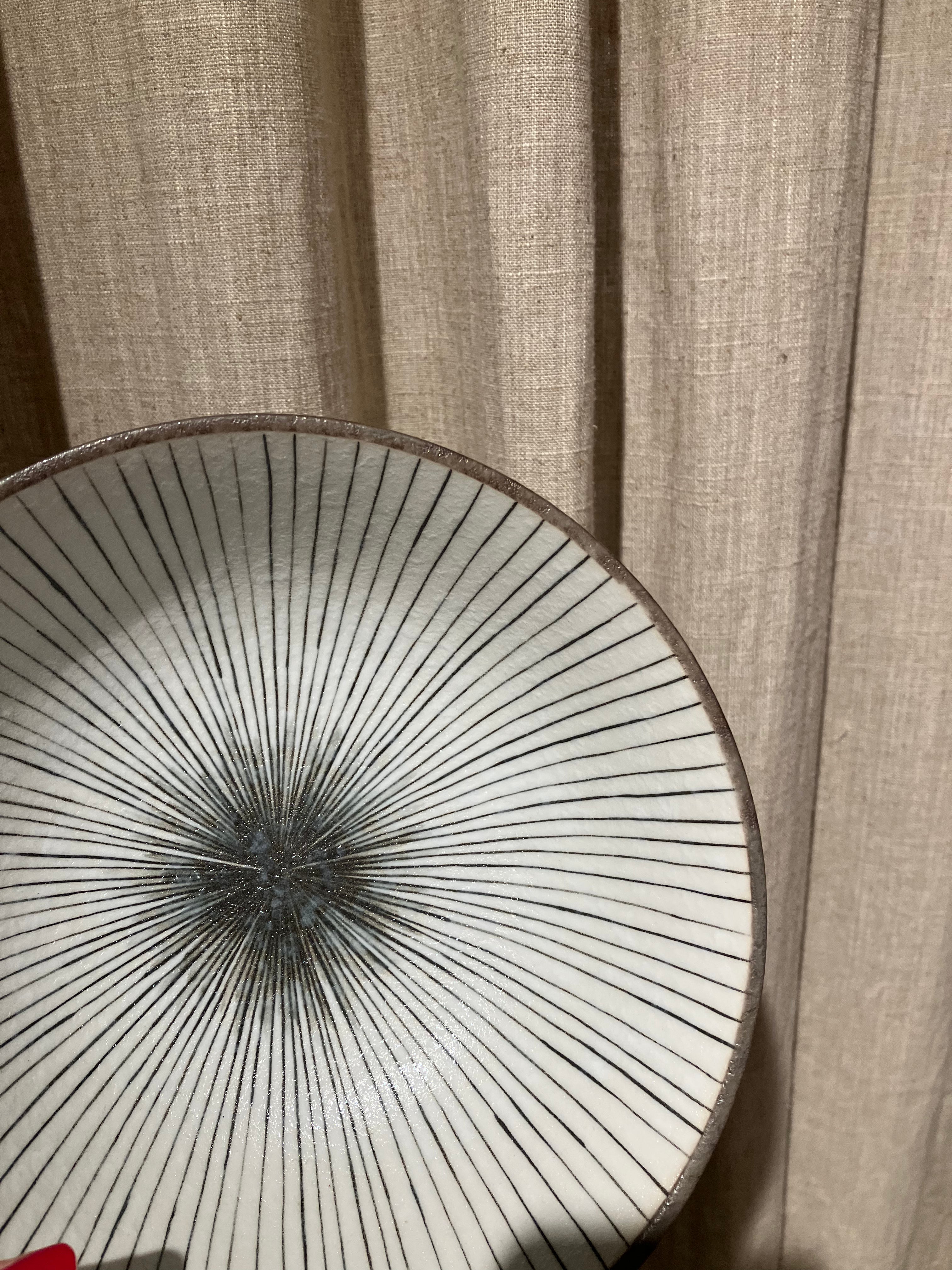 Ramenskål grå/brun med striber