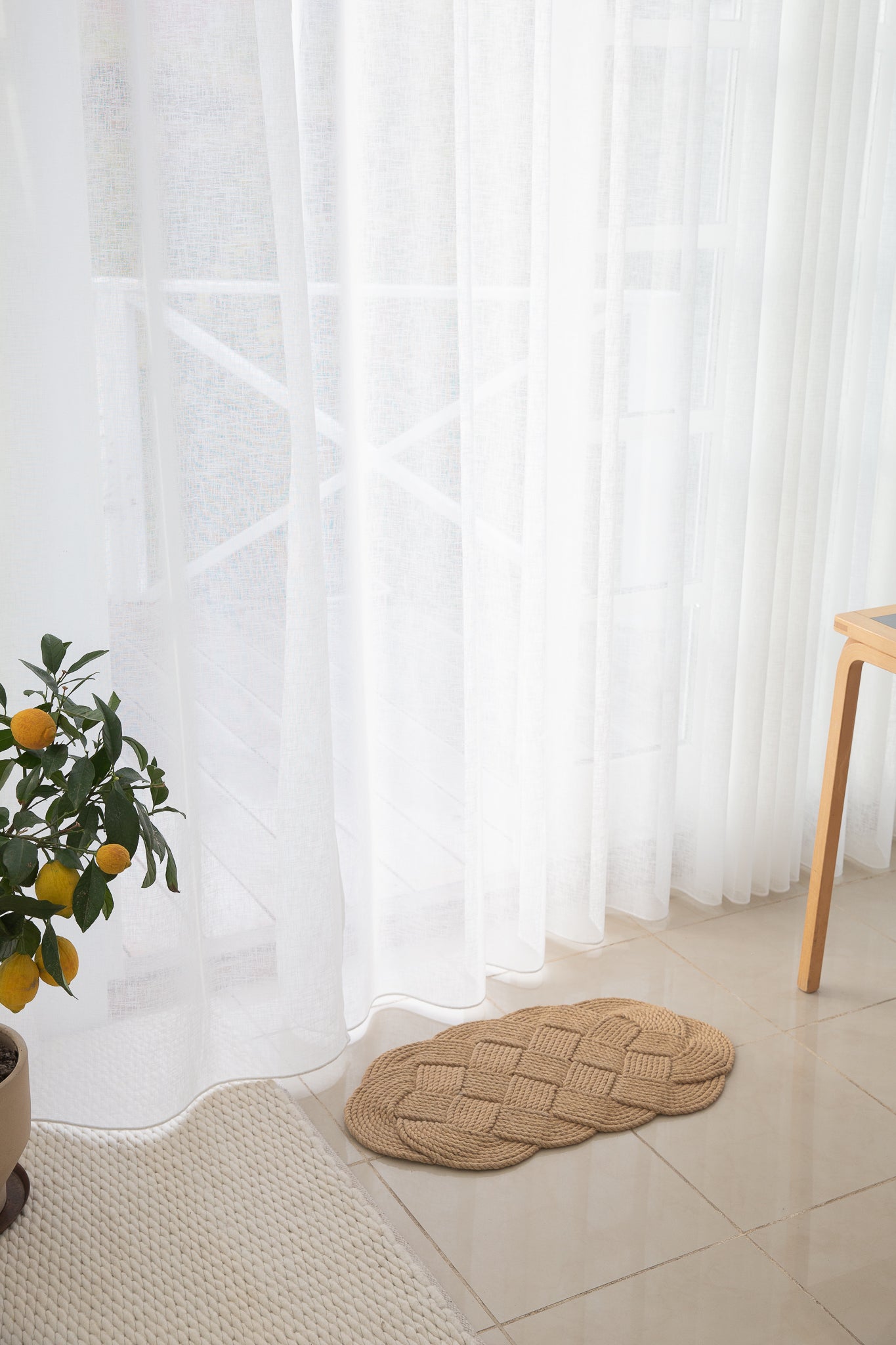 Yōkoso hand-woven jute door mat; small