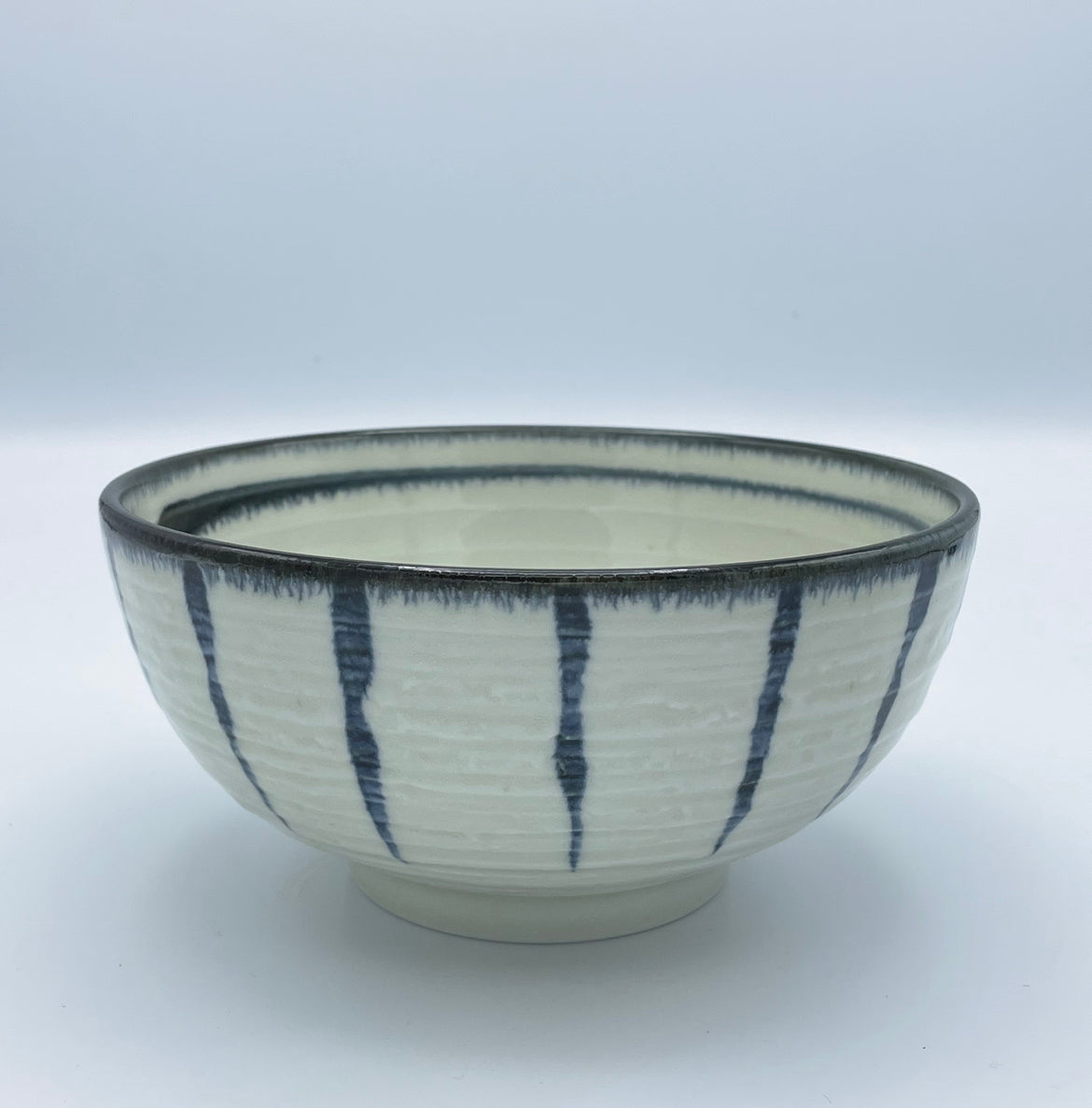 Noodle bowl with blue stripes