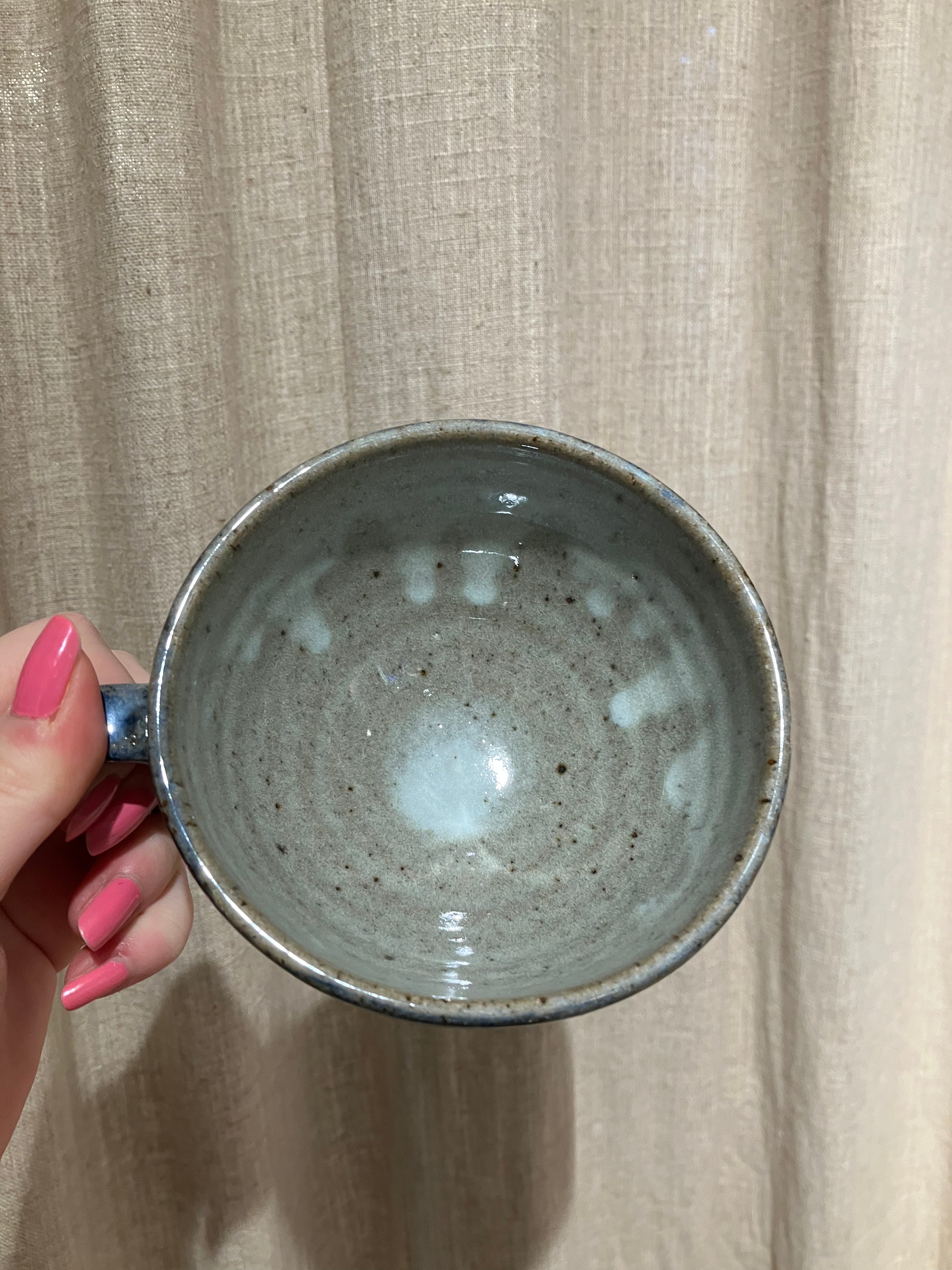 Large cup with blue glaze