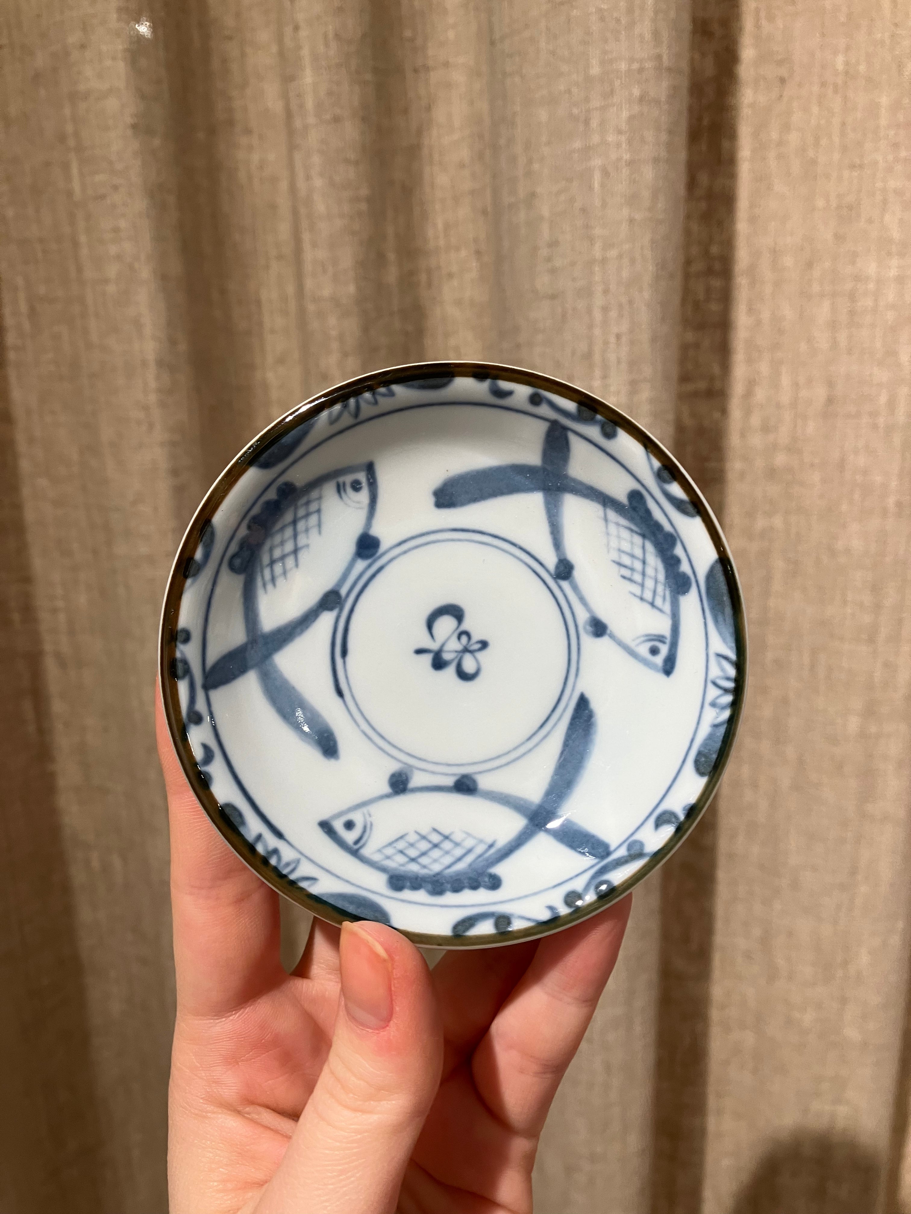 Soy bowl with blue fish