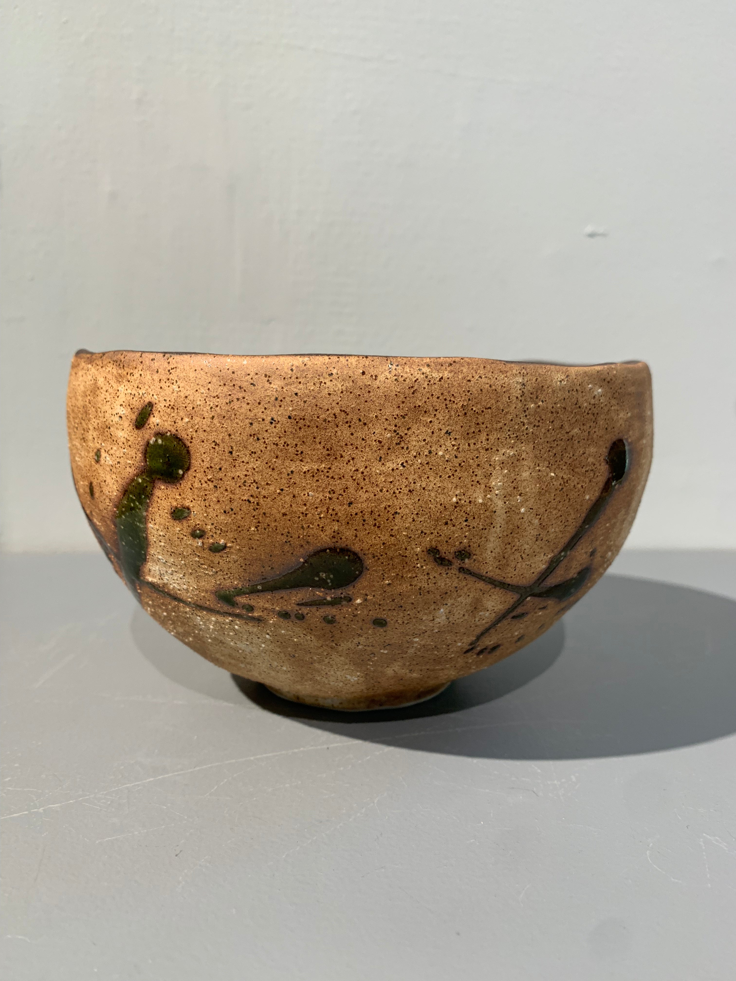 Brown noodle bowl with rough surface