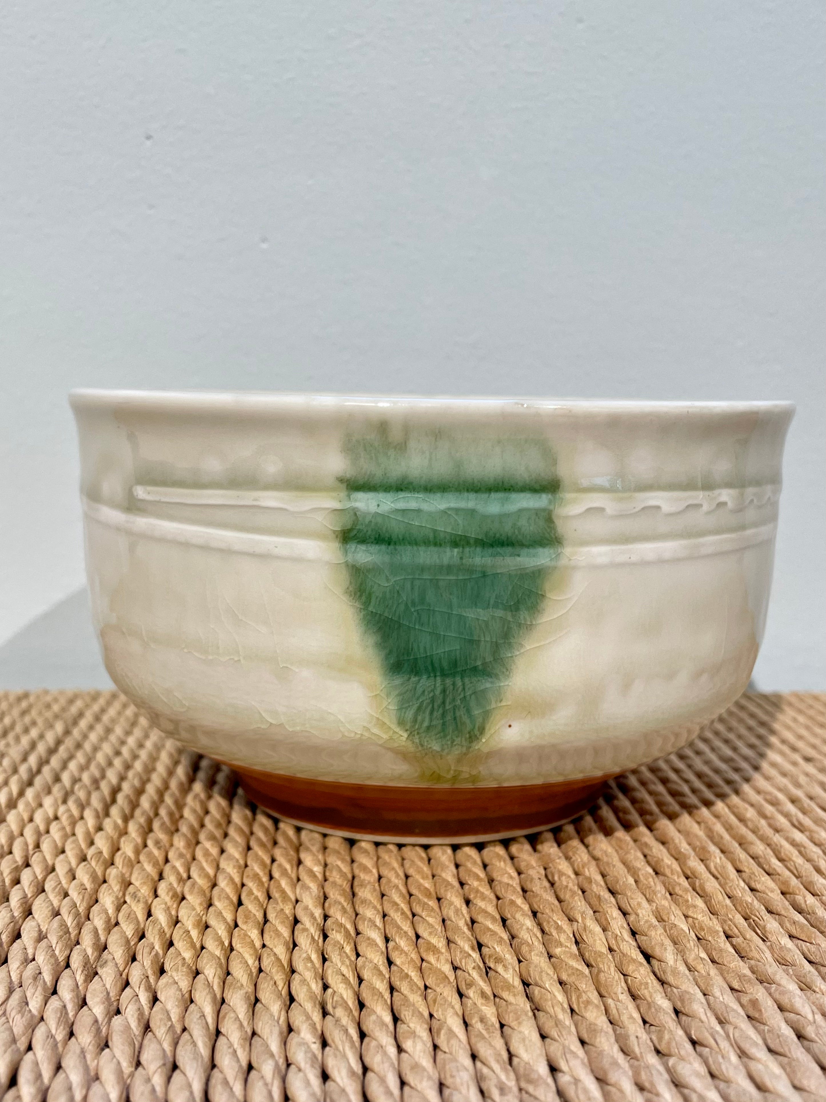 Japanese bowl with green pattern
