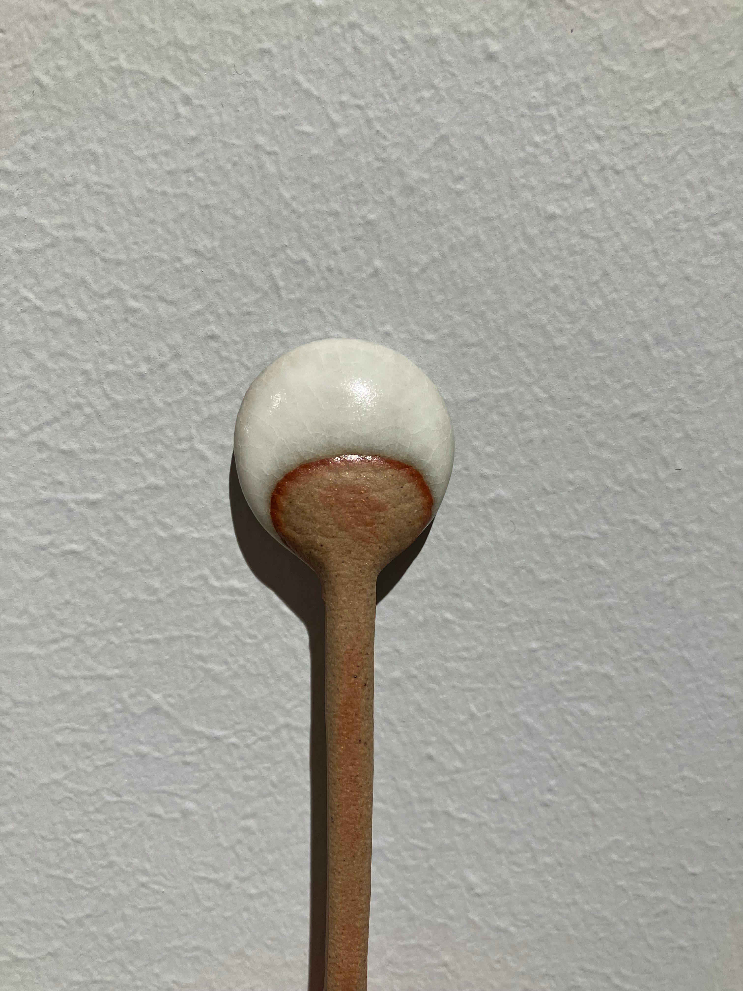 Ceramic spoon with white glaze