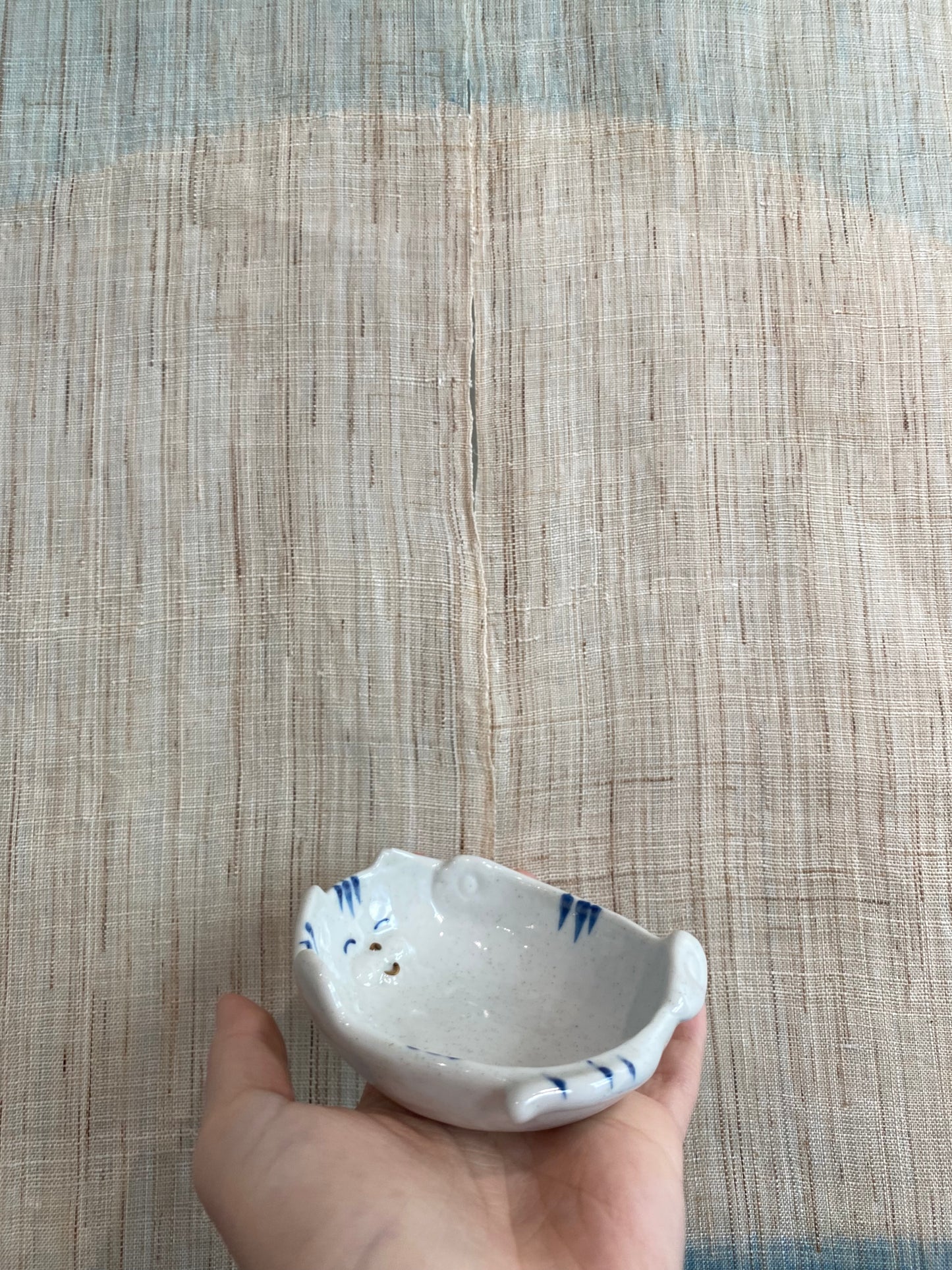 Mellem skål med kat som liggende kat