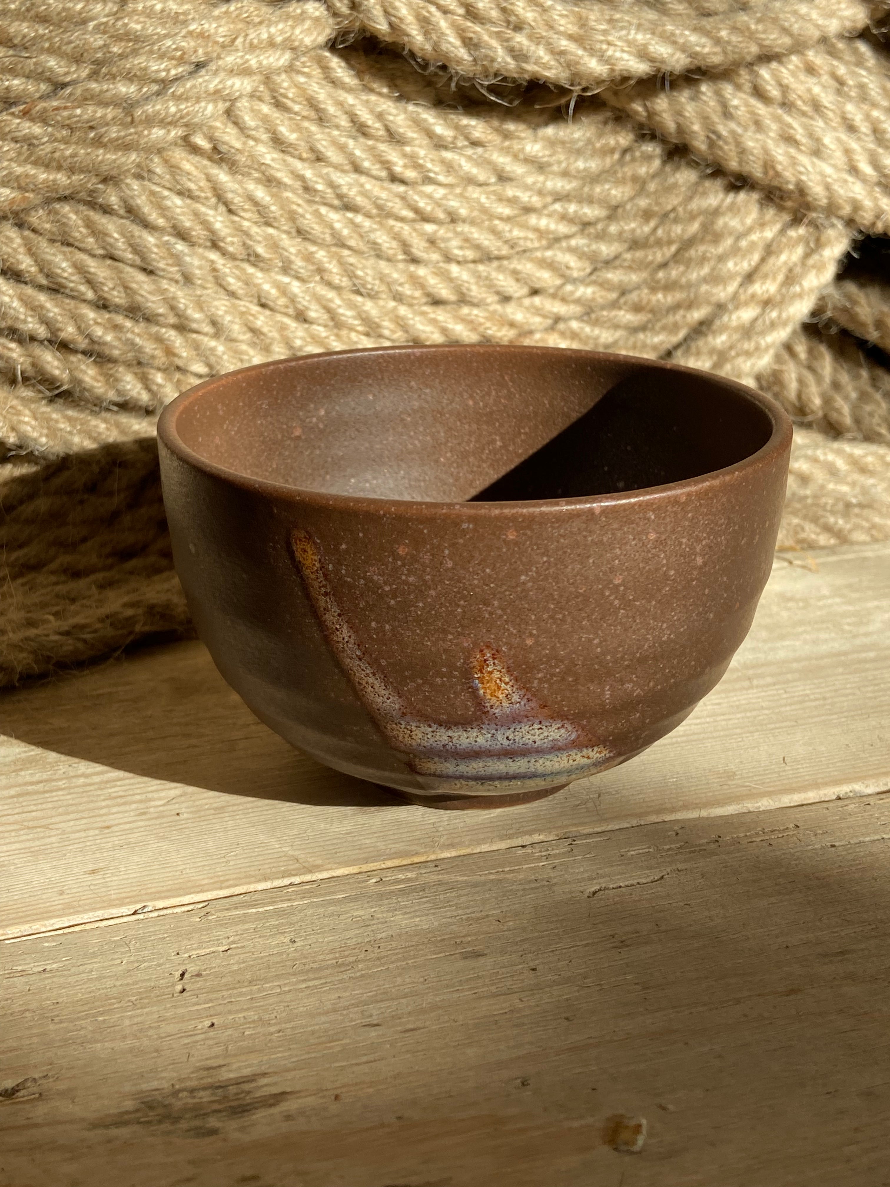 Brown matcha bowl