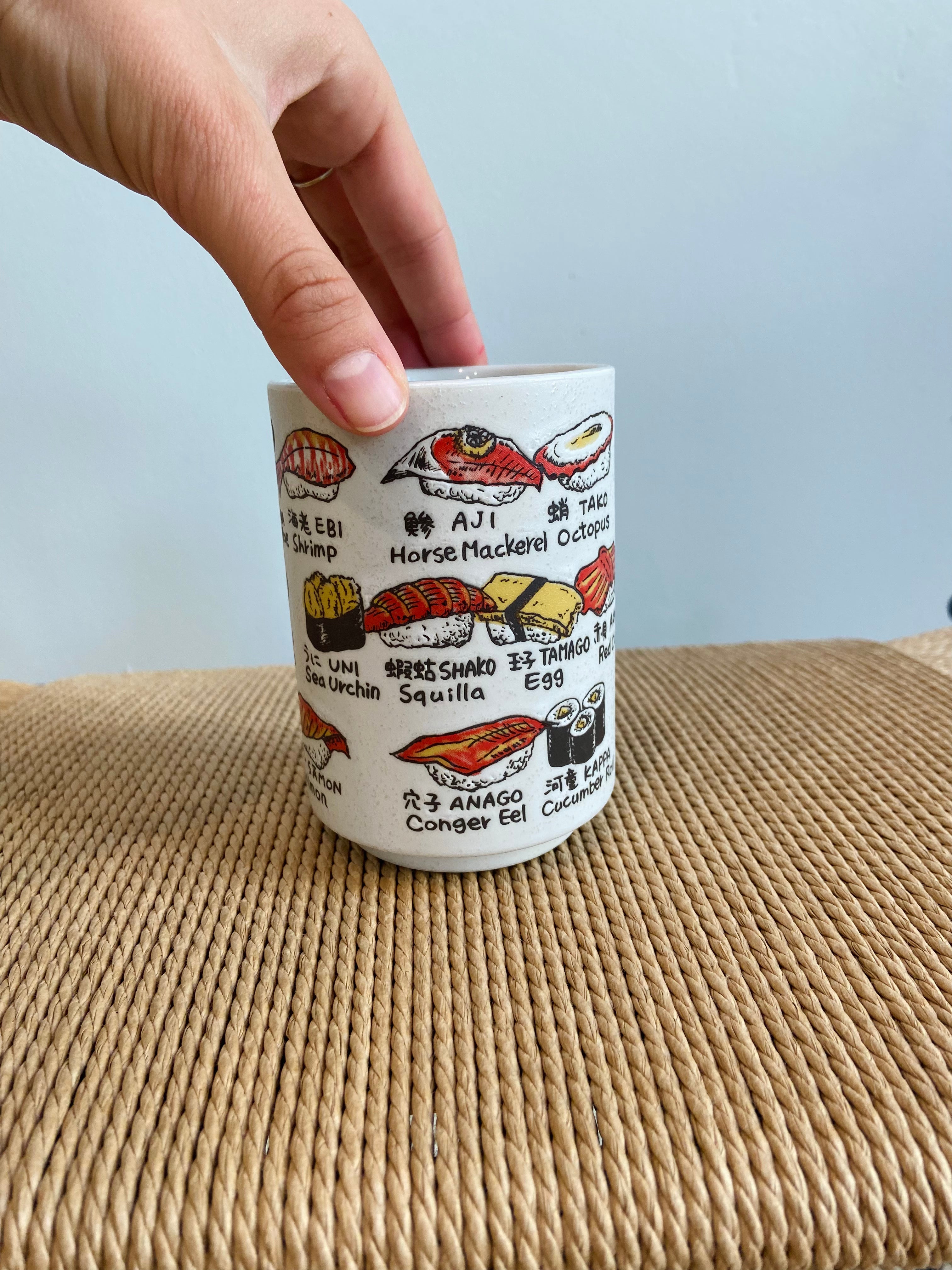 Cup with sushi motif