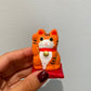 Lucky Cat på pude, orange