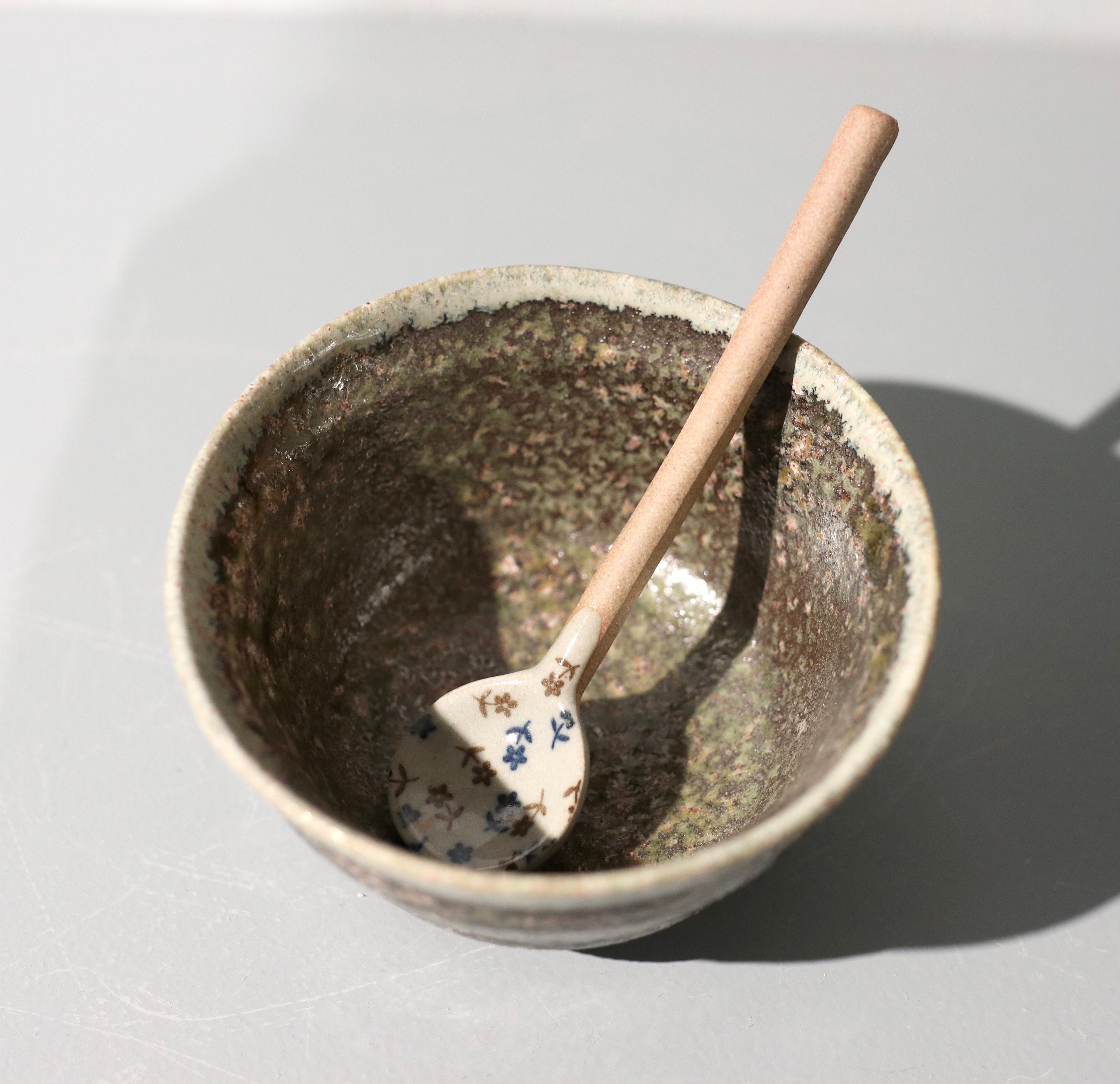 Ceramic spoon with small flowers