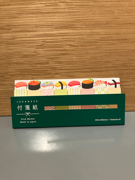 Sticky notes med sushi