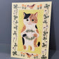 Japansk kort med plettet kat, gul