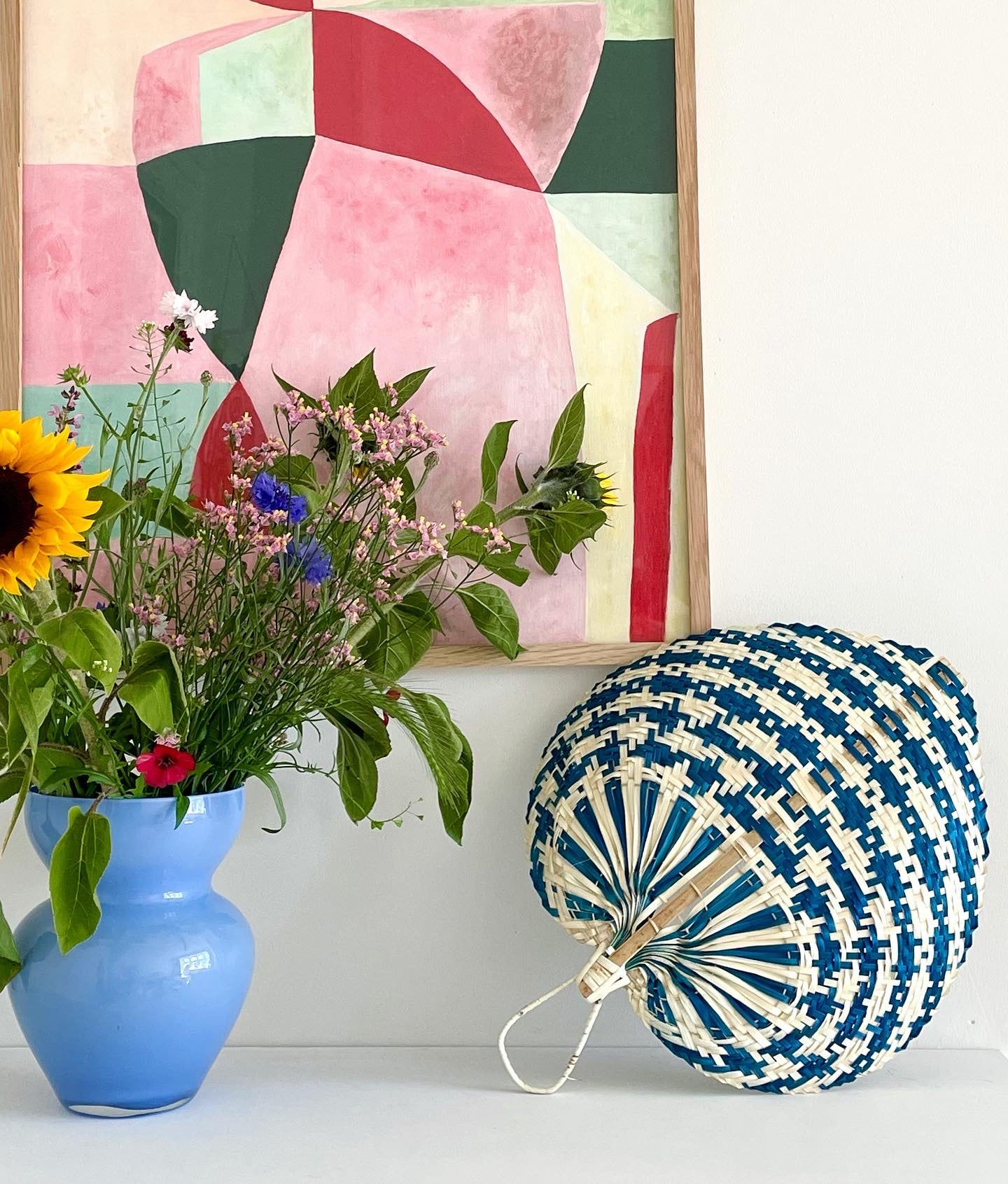 Hand-woven bamboo fan