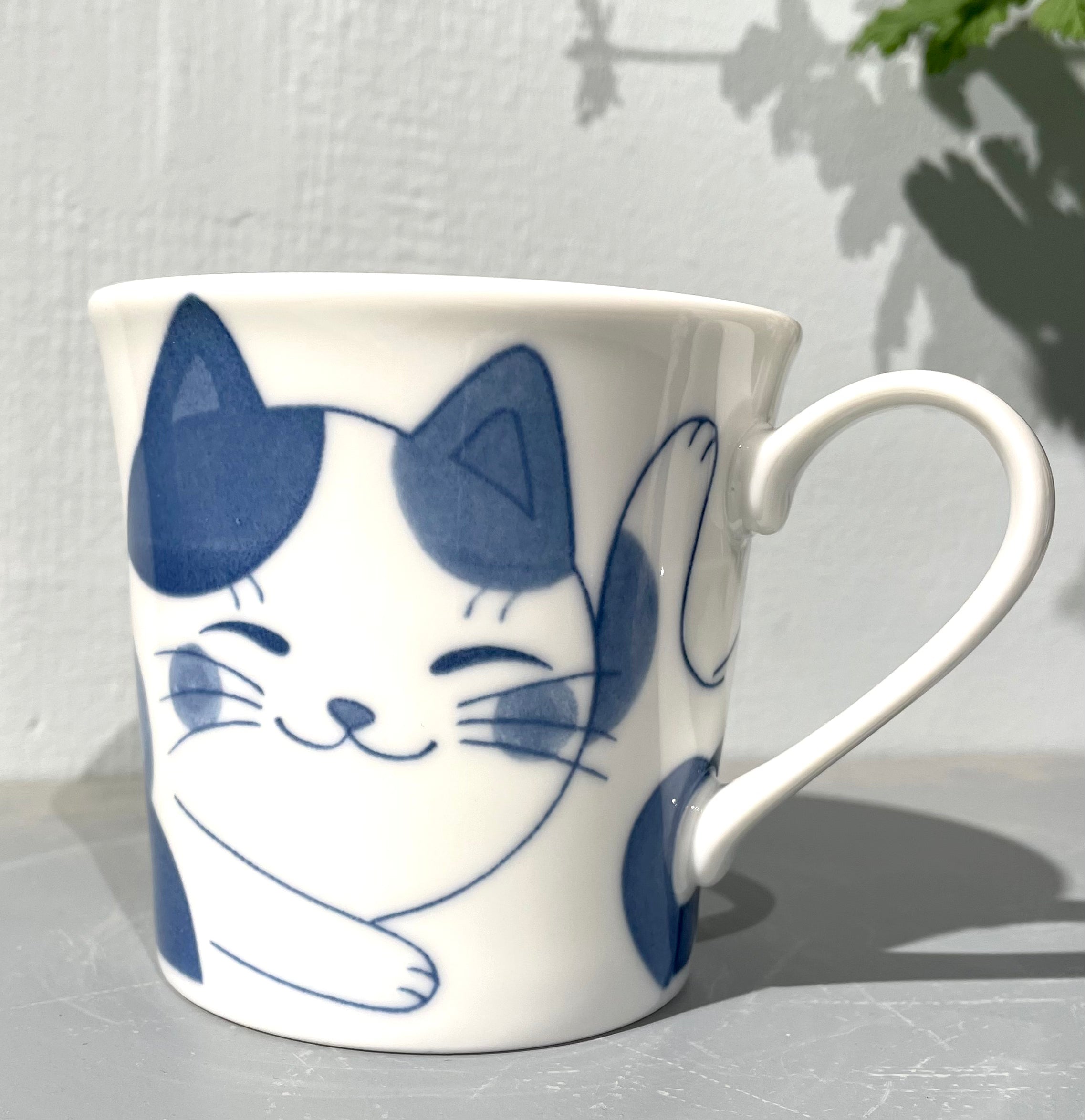 Fat Cat spotted white cat cup