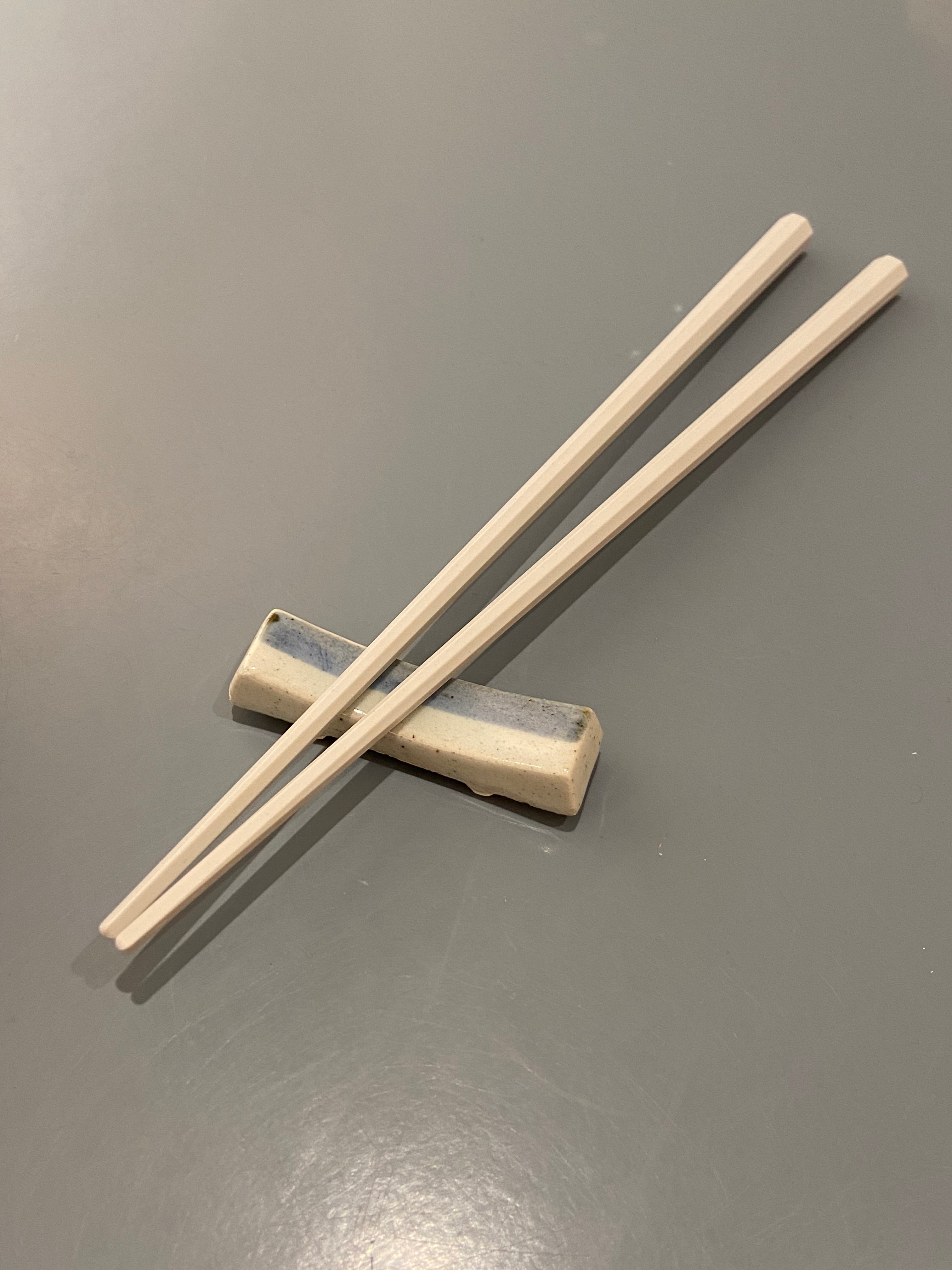 Chopstick holder: bamboo, blue, light