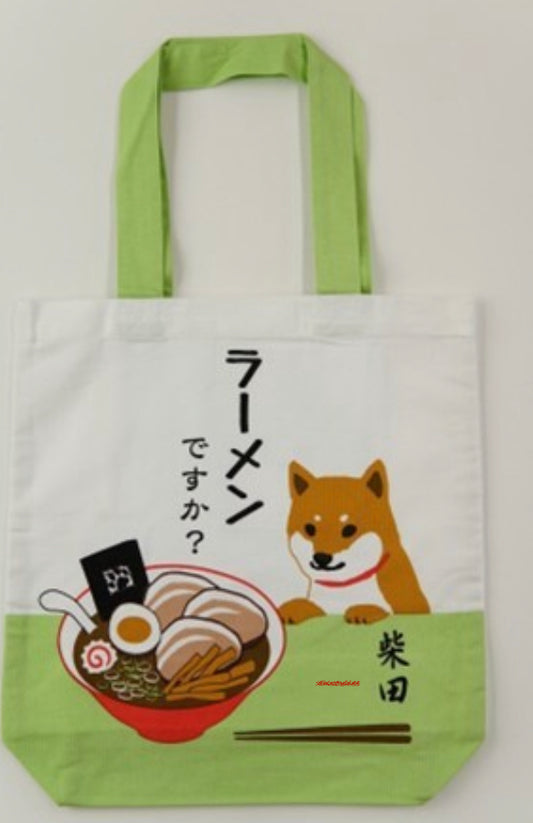 Shiba tote bag: ramen grøn