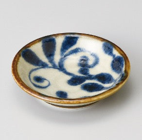 Soy bowl with blue floral motif