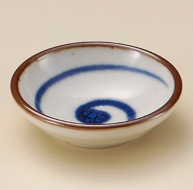 Soy bowl with spiral pattern